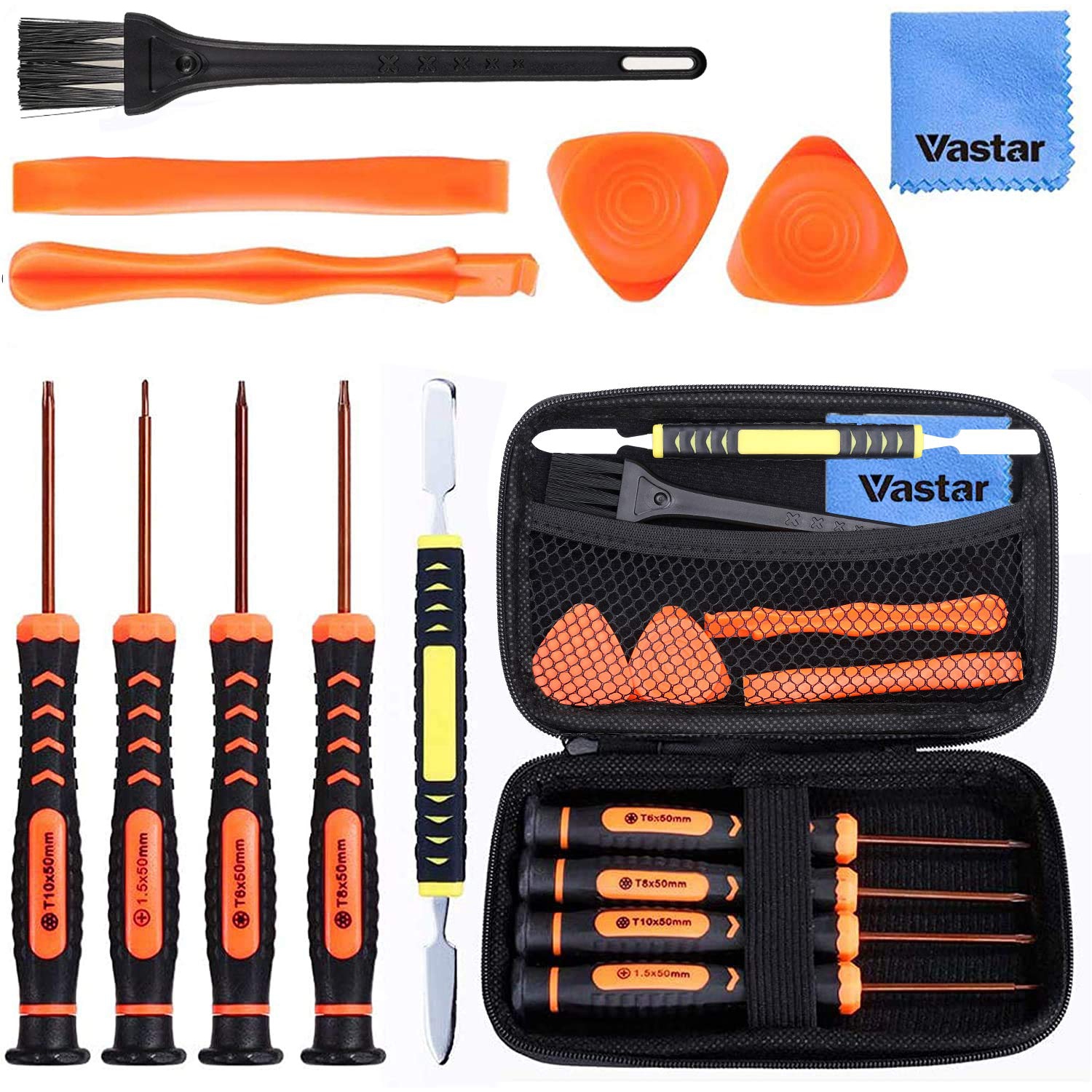 Vastar Repair Tool Kit for Xbox series X|S, Xbox One Xbox 360 PS3 PS4 PS5 Controller, 12 in 1 T6 T8 T10 Xbox One Screwdriver