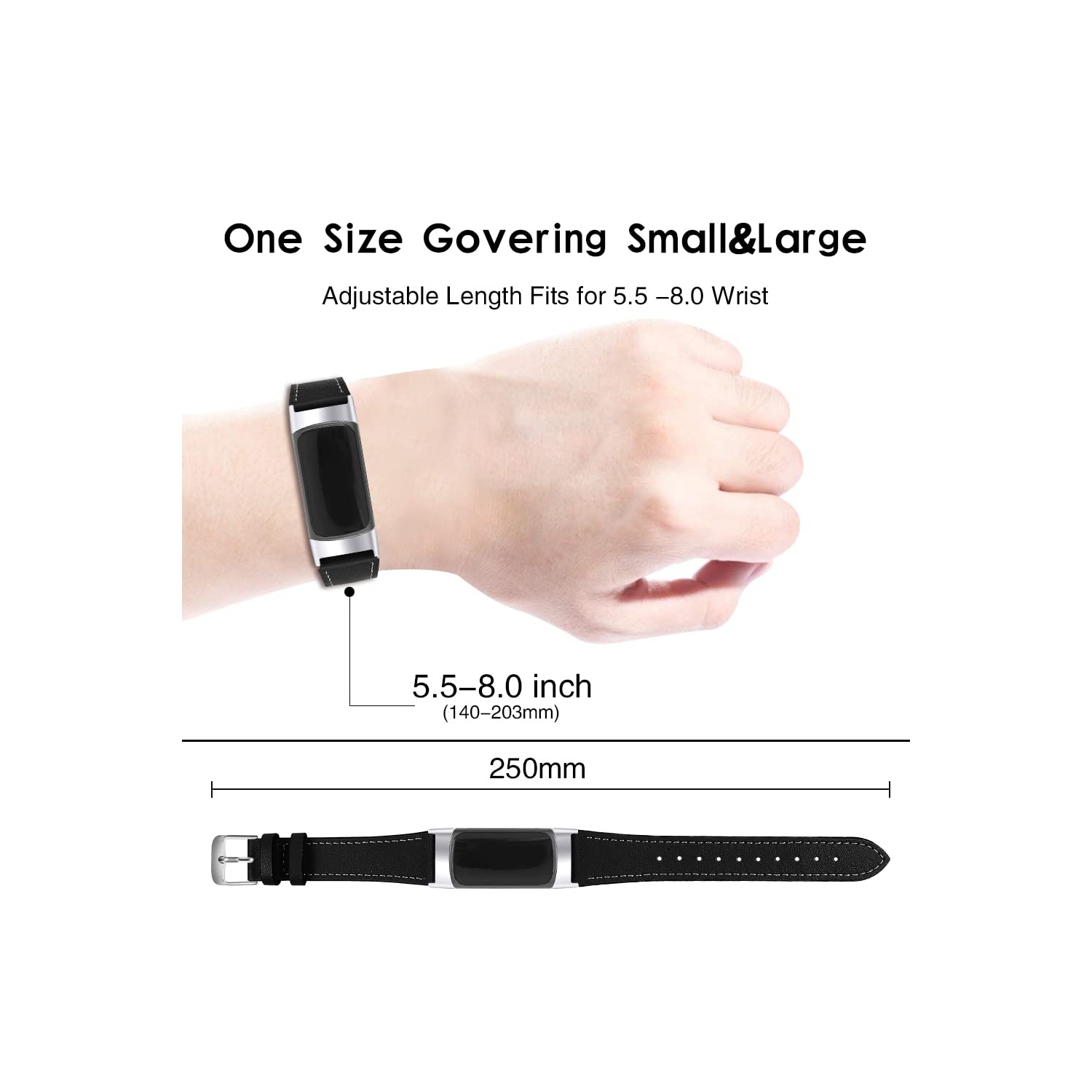 Genuine Leather Wrist Bands for Fitbit Charge 5 Advanced Fitness & Health Tracker Accessories Replacement Sports Watchbands