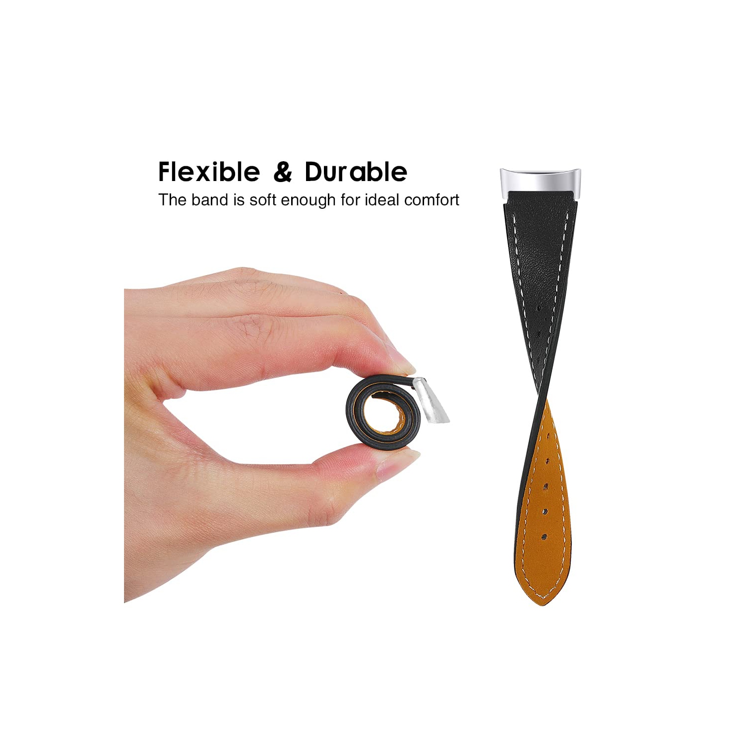 Genuine Leather Wrist Bands for Fitbit Charge 5 Advanced Fitness & Health Tracker Accessories Replacement Sports Watchbands