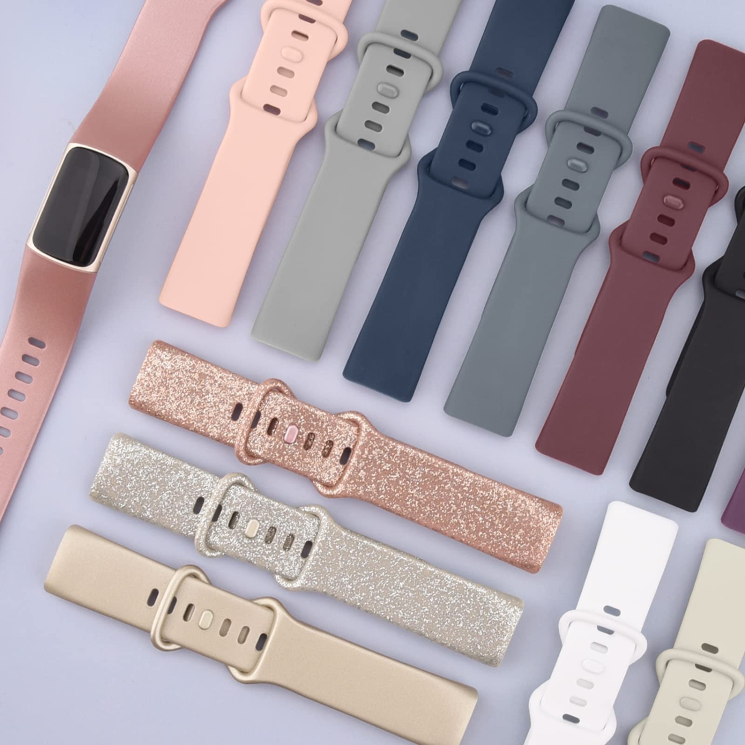 5 Pack Bands Compatible with Fitbit Charge 5 Band for Women Men, Soft Silicone Sport Strap Replacement Wristbands for Fitbit