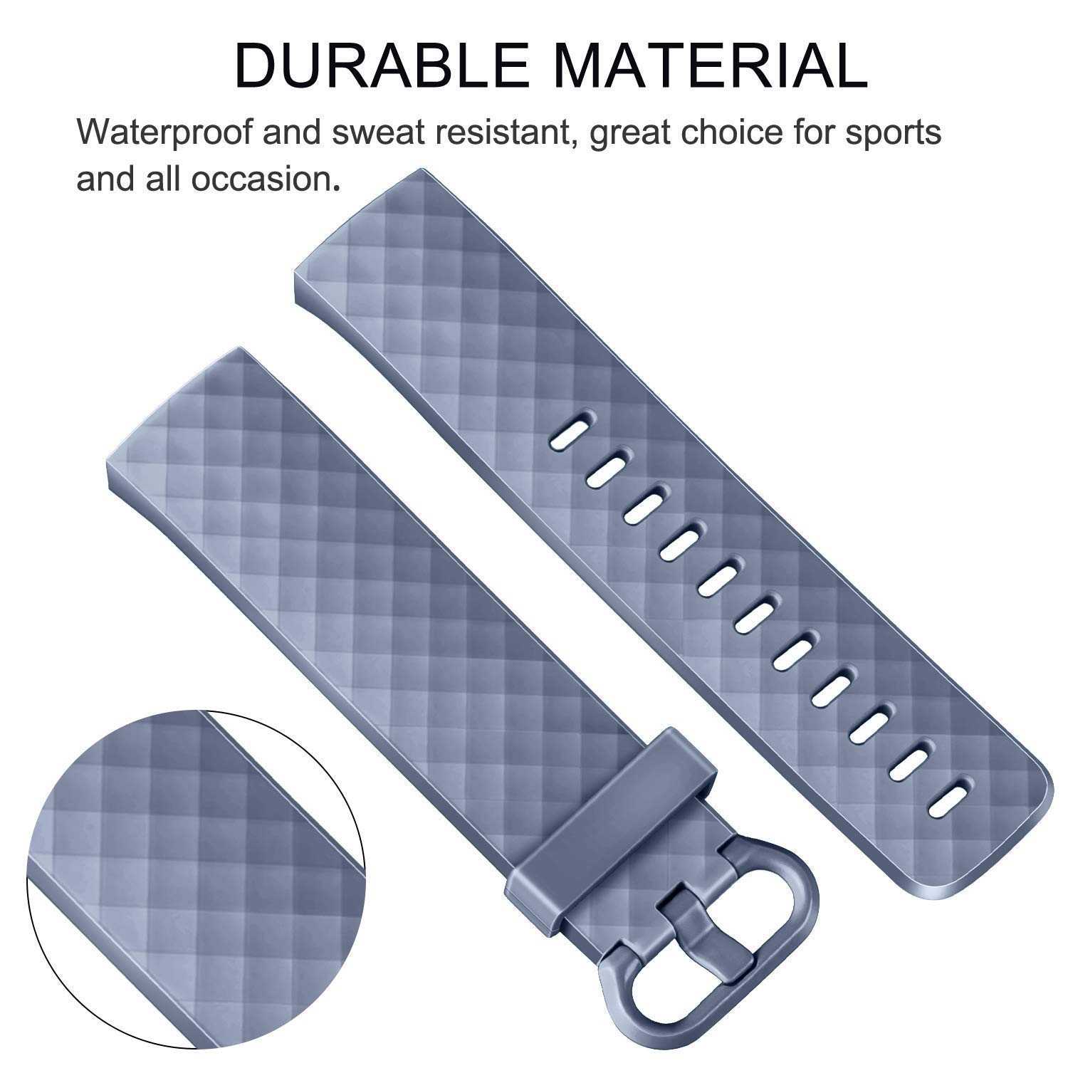 Fitbit Charge 3 Bands / Fitbit Charge 4 Bands, Classic Sport Accessory Replacement Watch Strap Wristband Women Men Large