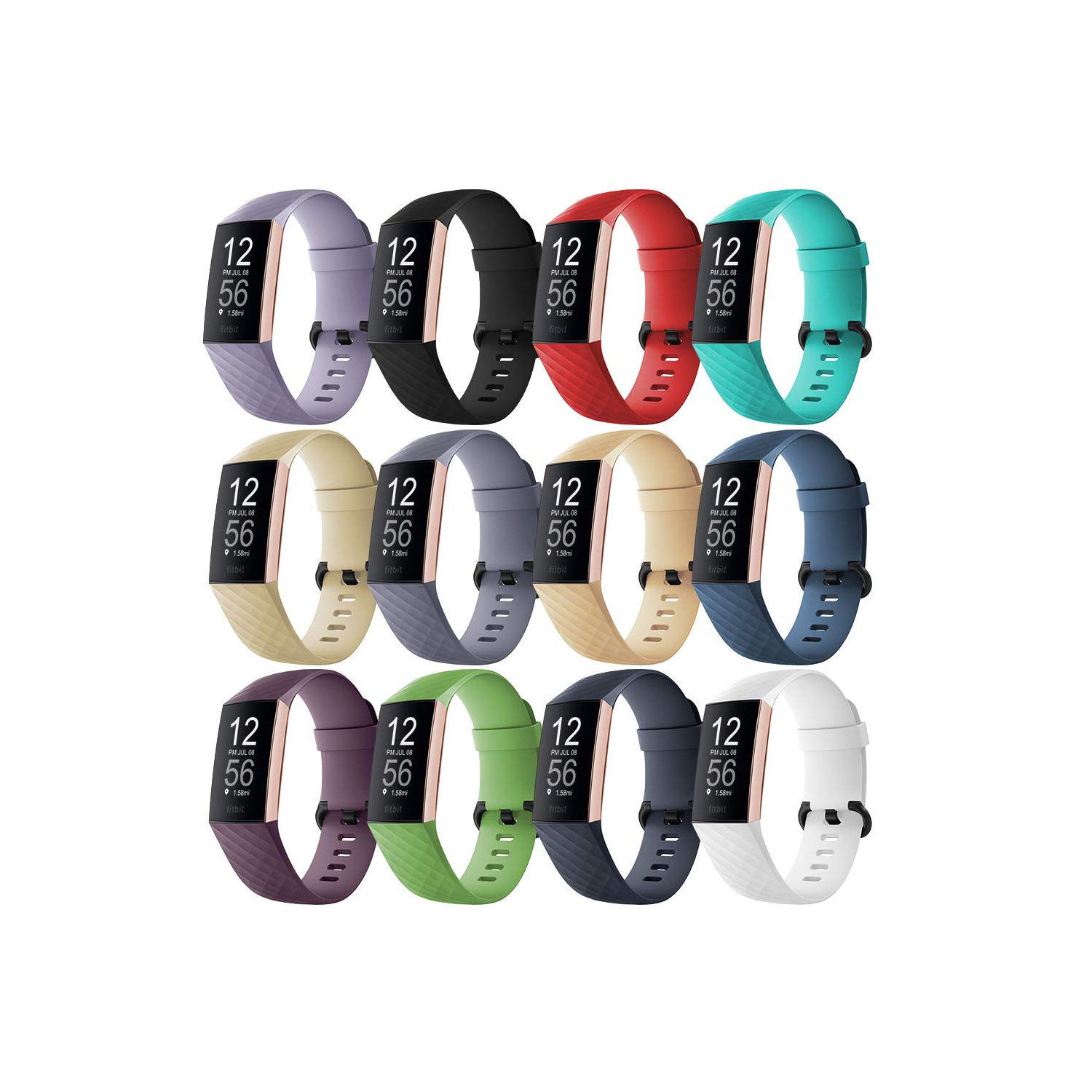 GinCoband 12PCS Charge 4 Bands Compatible with Fitbit Charge 4,Fitbit Charge 3 and Charge 3 SE for Women Men