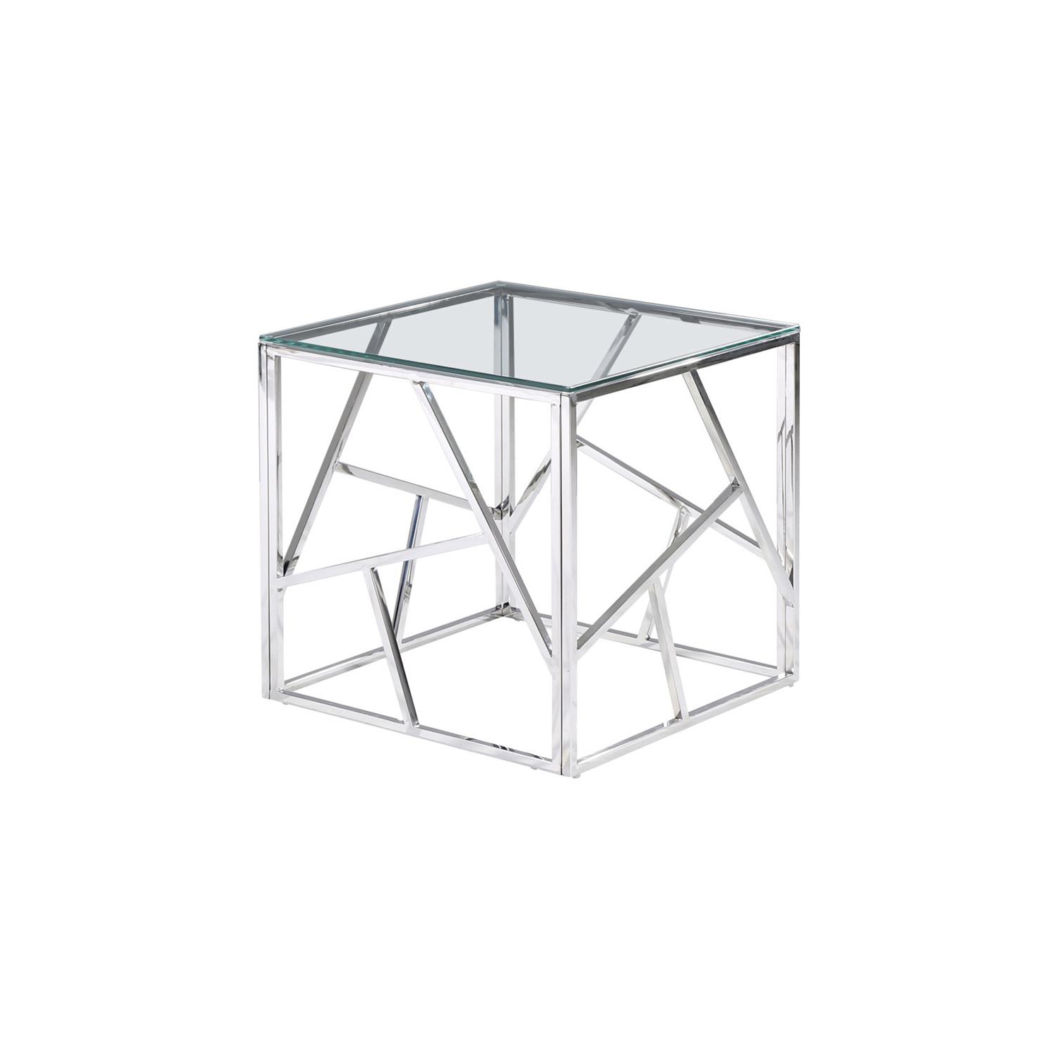 Best Master Morganna Stainless Steel Living Room End Table in Silver