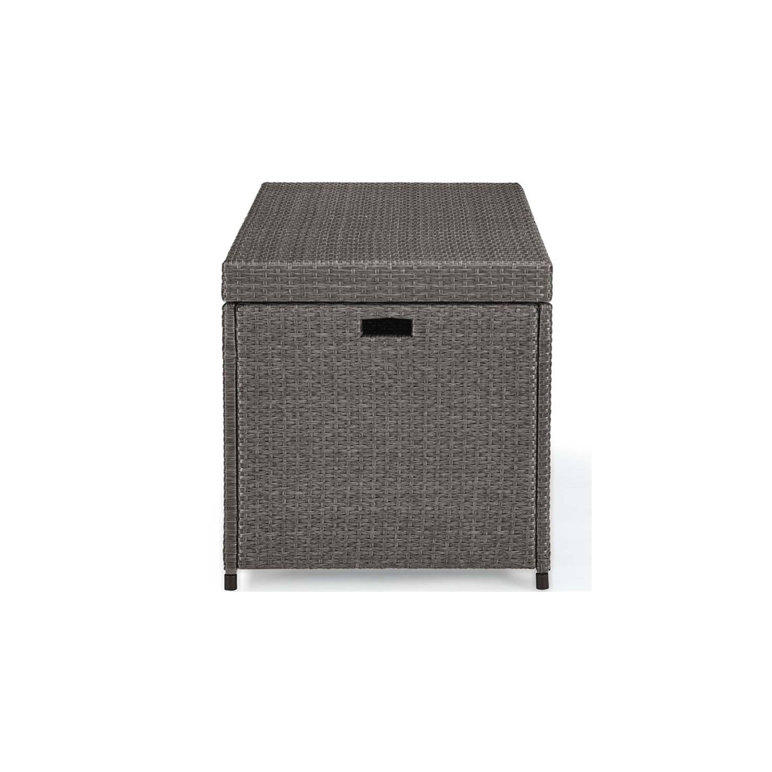 Crosley Palm Harbor Wicker Patio Deck Box in Weathered Gray