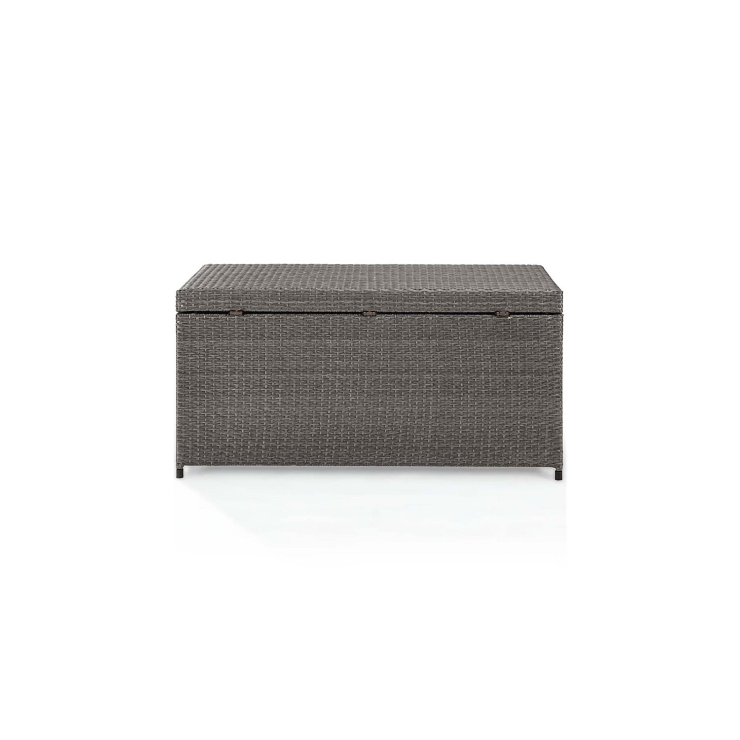 Crosley Palm Harbor Wicker Patio Deck Box in Weathered Gray