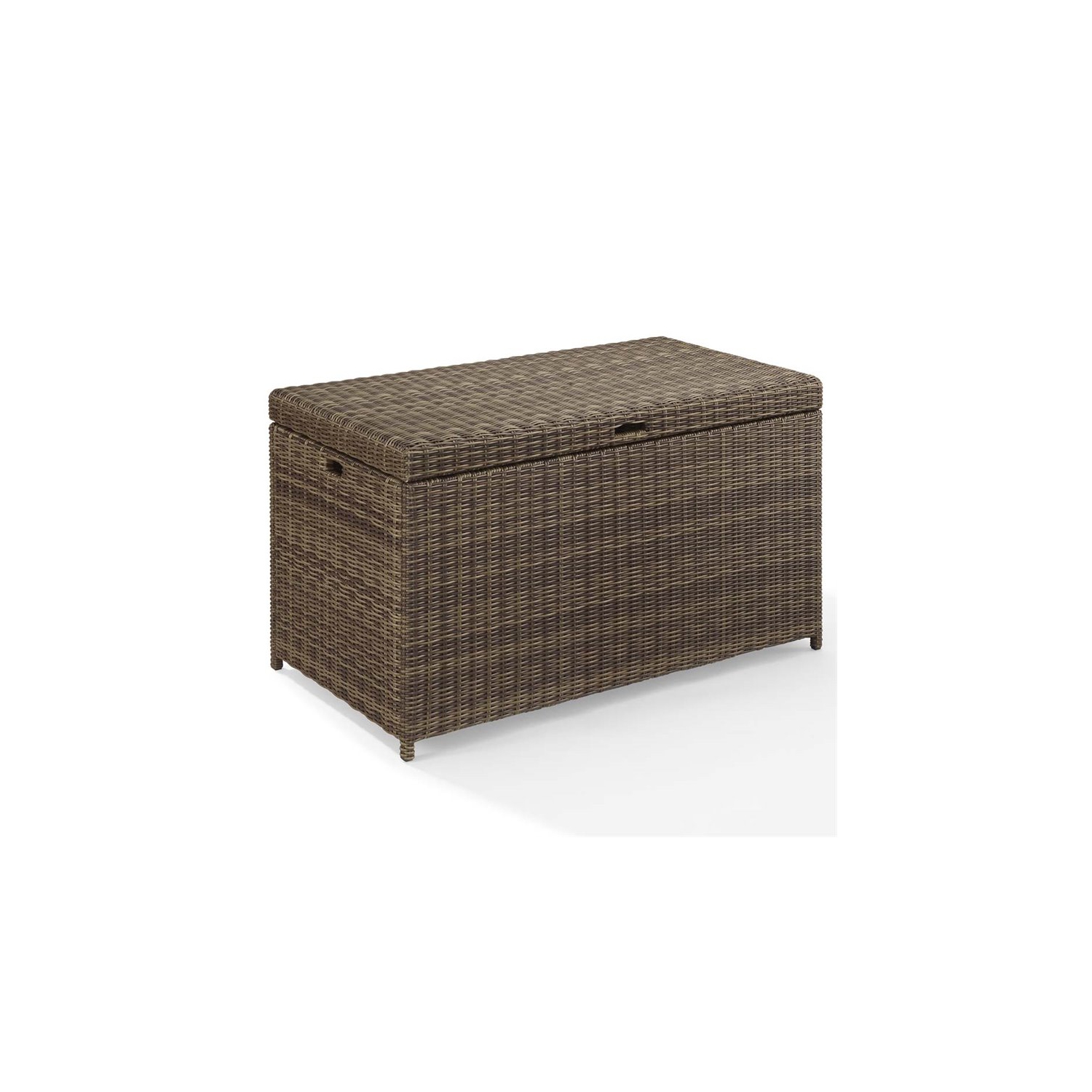 Crosley Bradenton Wicker Patio Deck Box in Weathered Brown