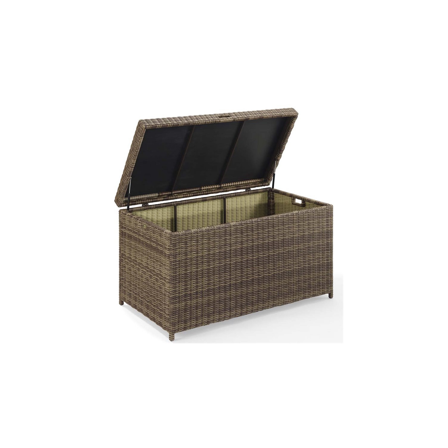 Crosley Bradenton Wicker Patio Deck Box in Weathered Brown