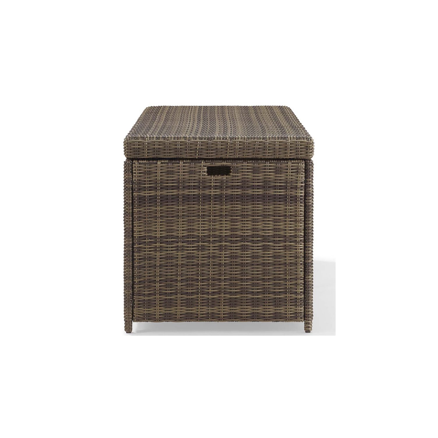 Crosley Bradenton Wicker Patio Deck Box in Weathered Brown