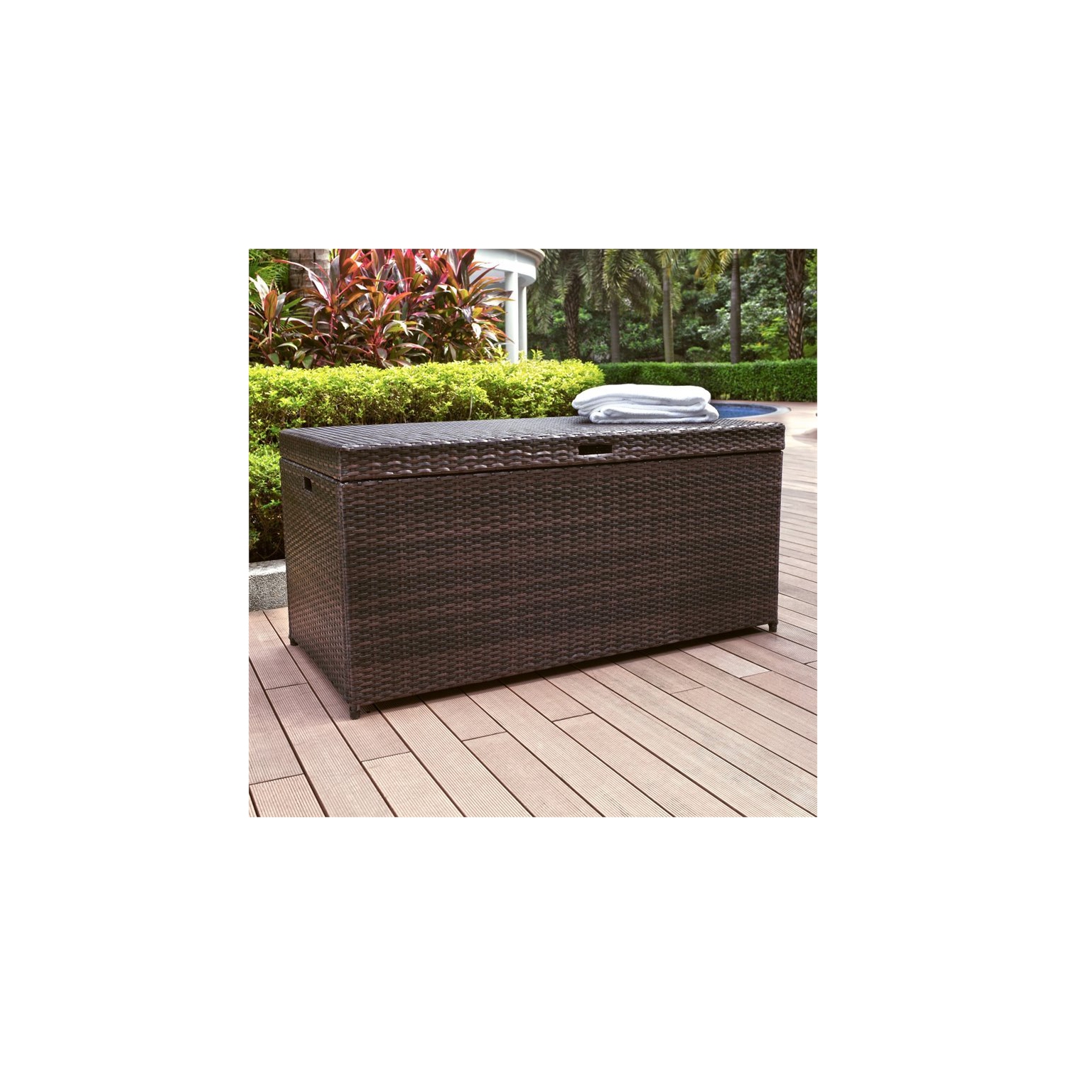 Bowery Hill Wicker Patio Storage Bin
