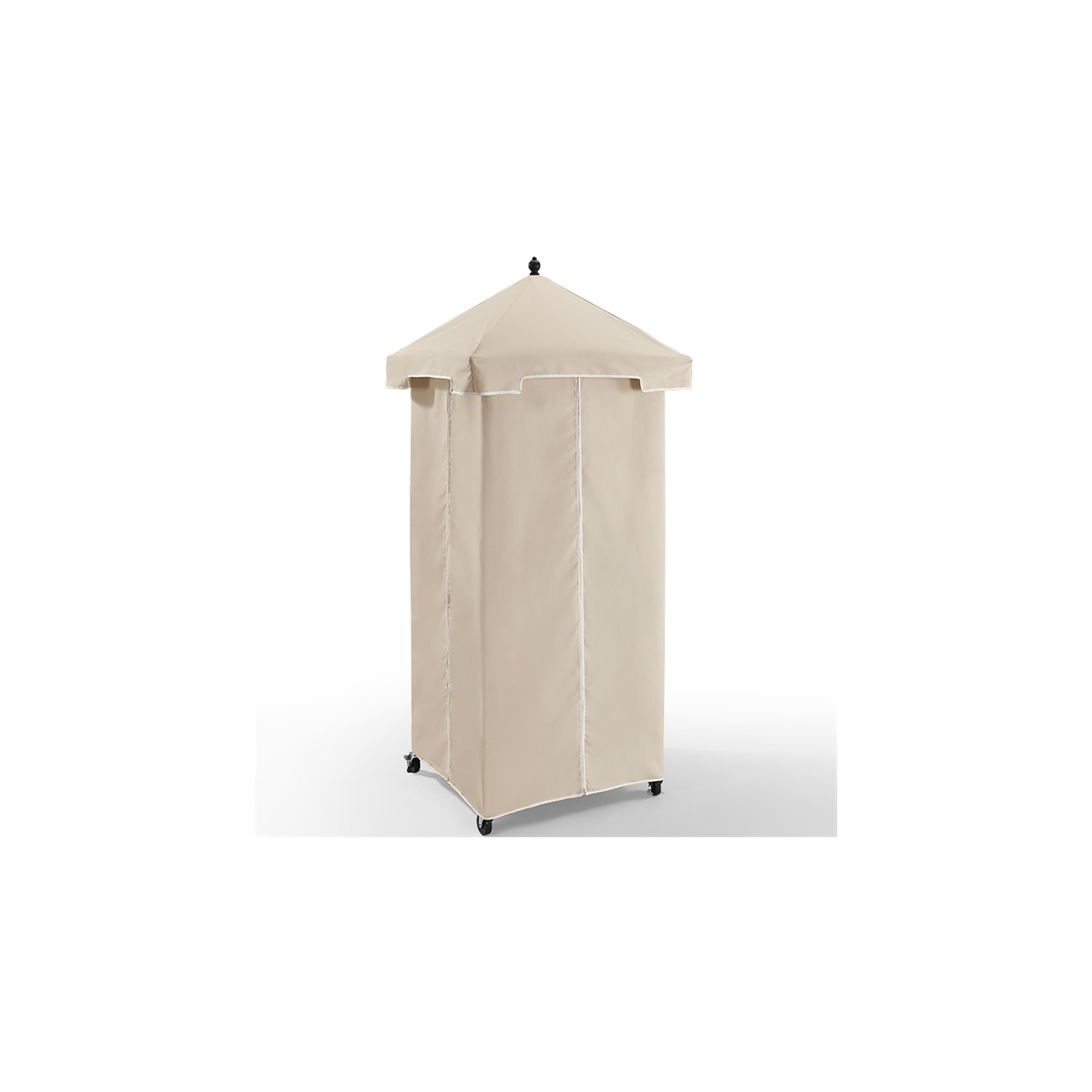 Afuera Living Wicker Patio Towel Valet with Cover in Cream