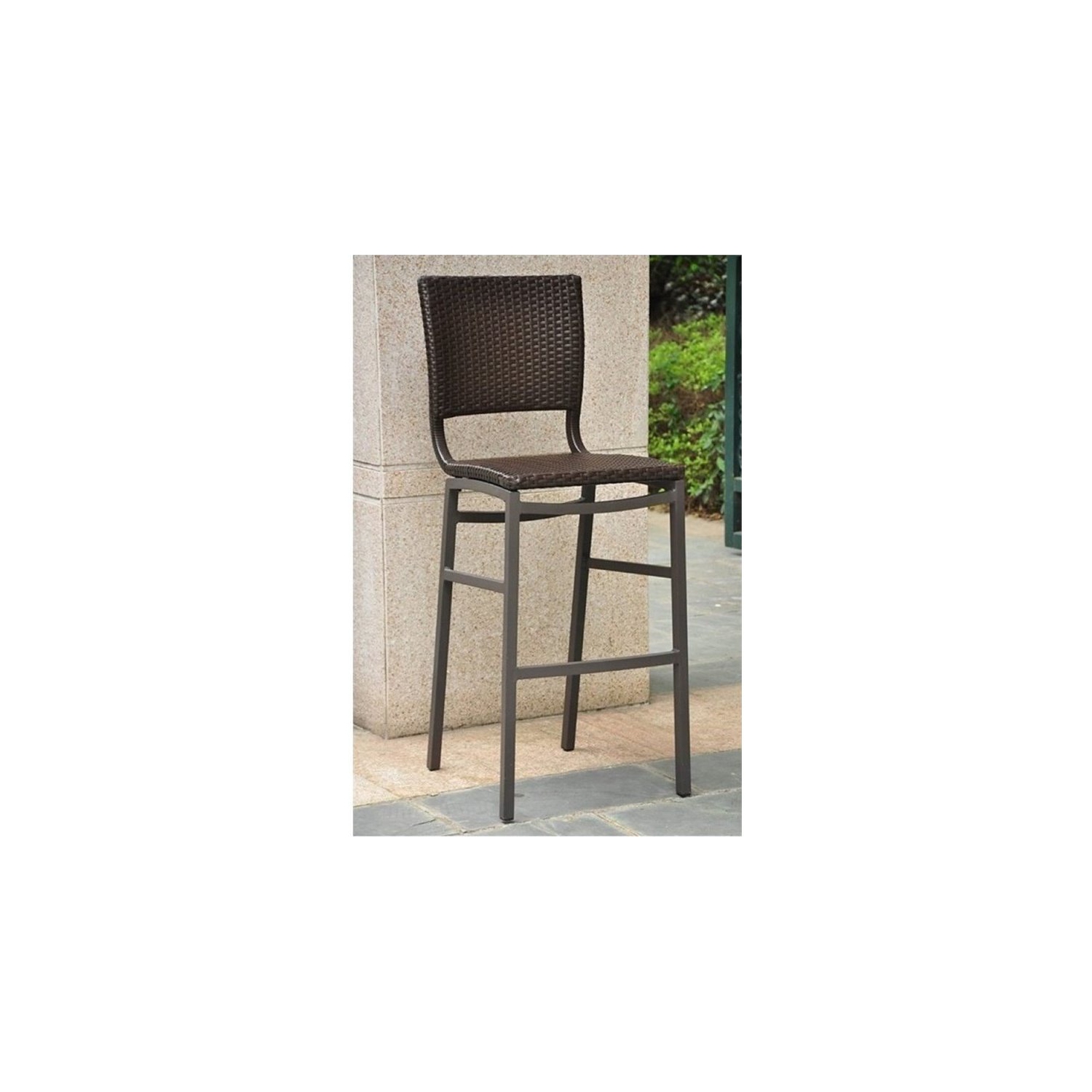Bowery Hill Wicker Aluminum Patio Bar Stool