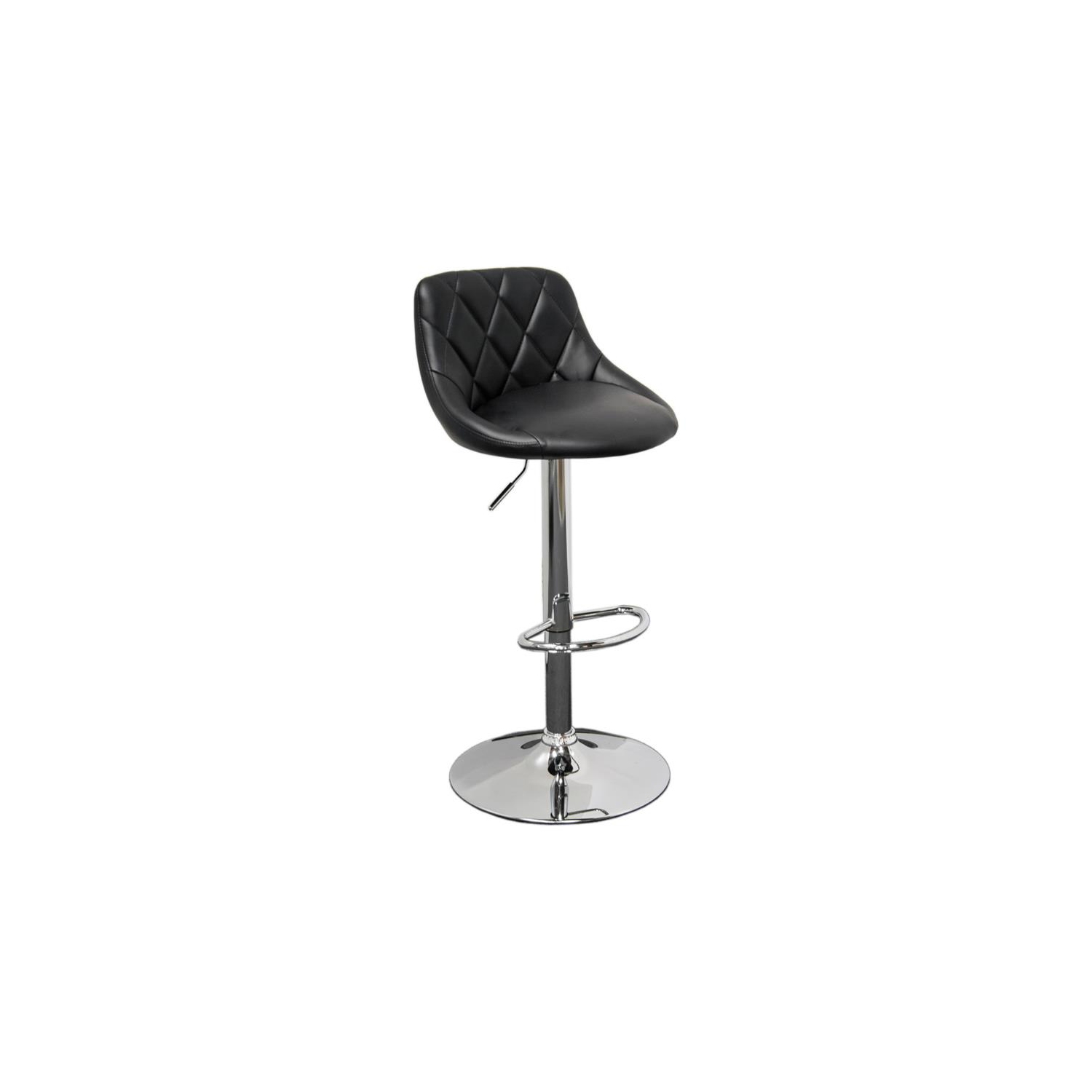 Best Master Claire Faux Leather Adjustable Swivel Bar Stool in Black