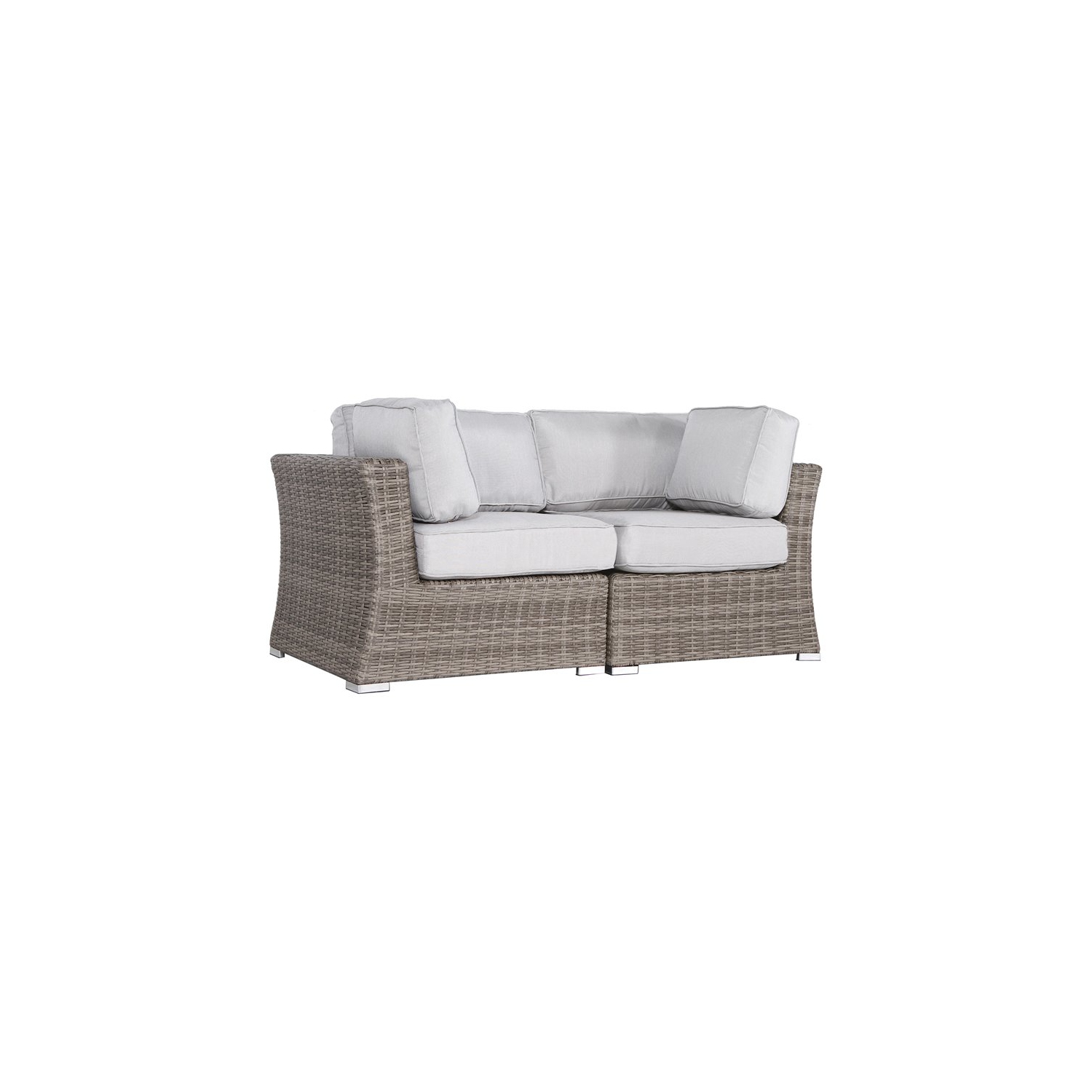 Living Source International Outdoor Wicker Loveseat with Cushion in Gray
