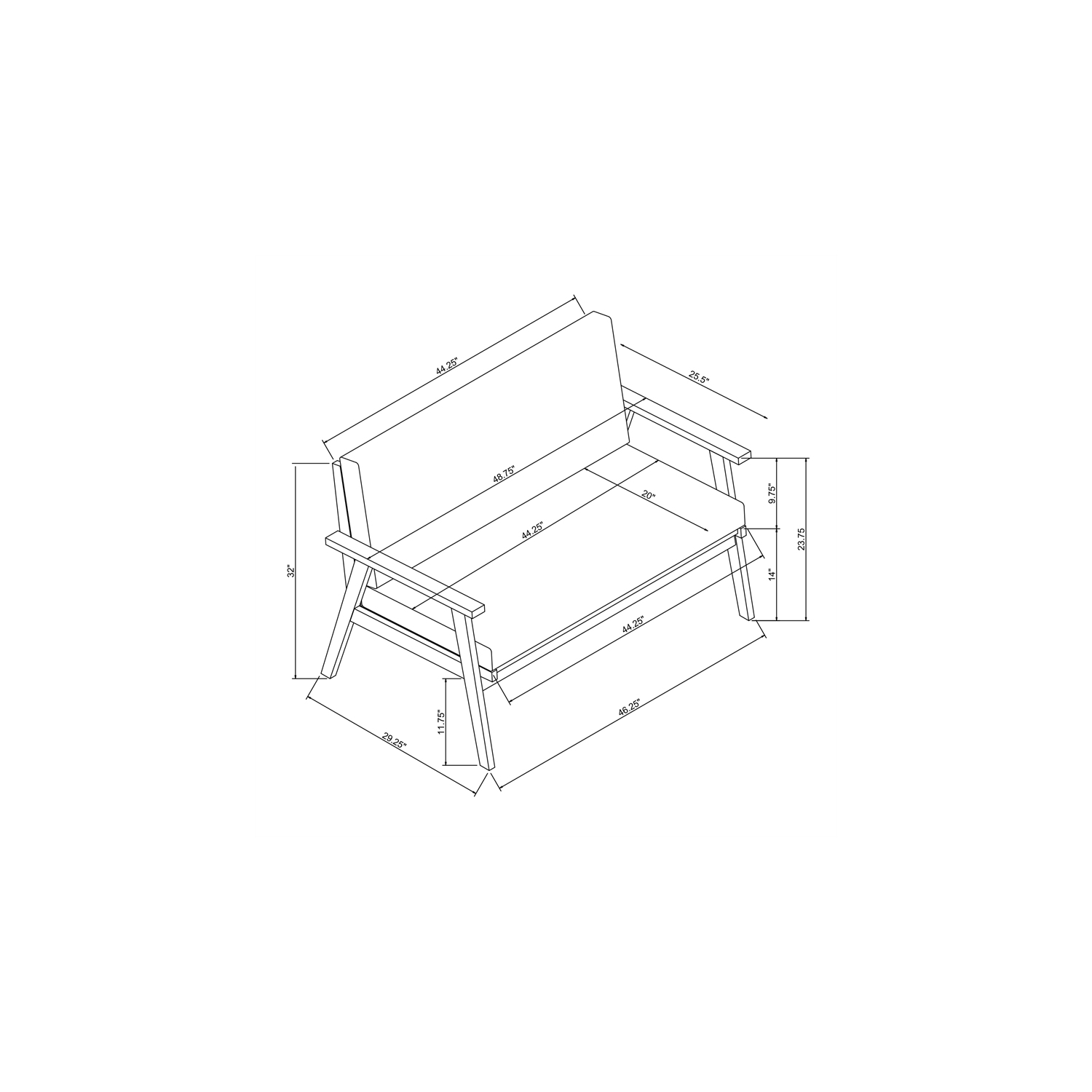 Riverbay Furniture Transitional Acacia Wood Outdoor Chat Set in Natural