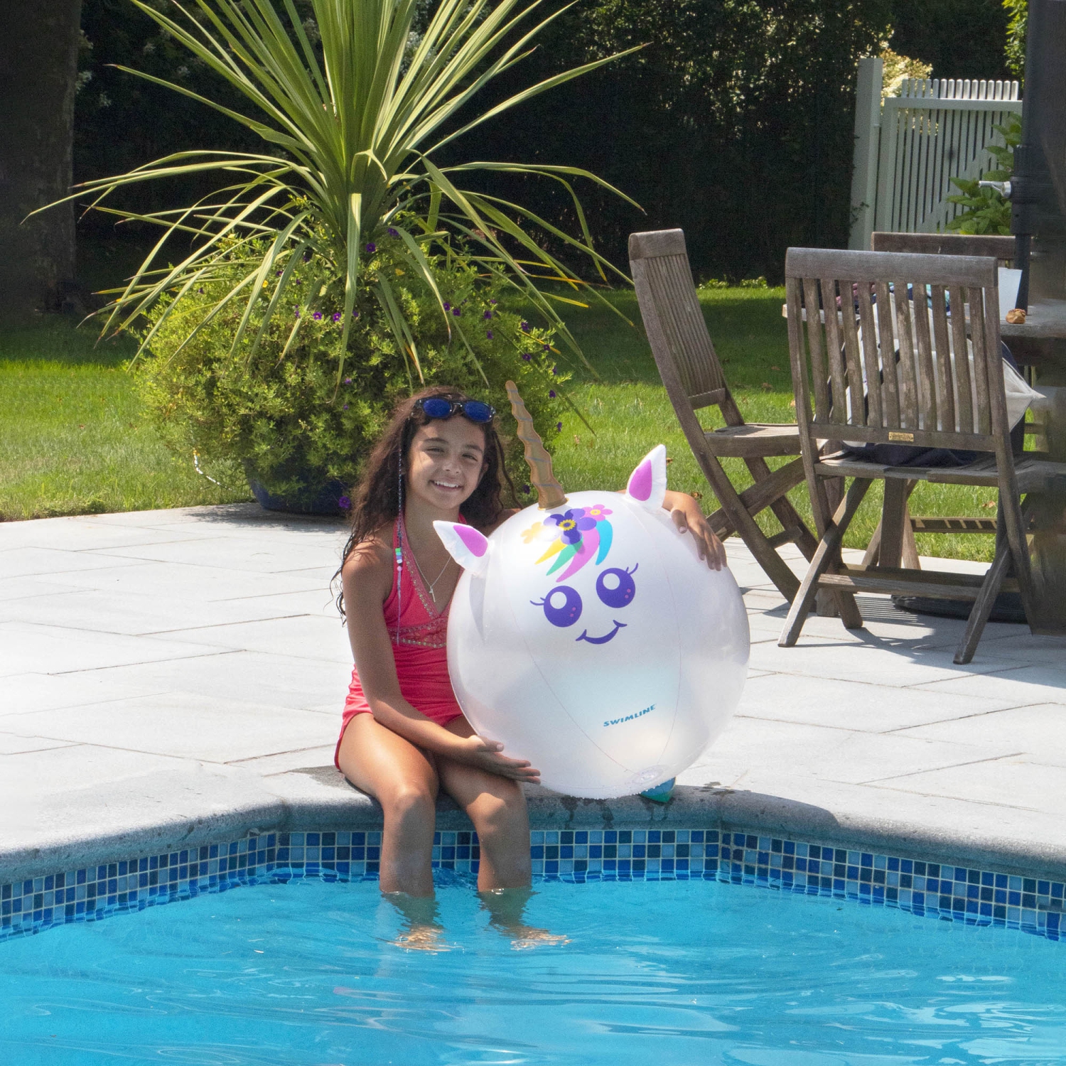 Inflatable Rainbow Unicorn Beach Ball - 29"