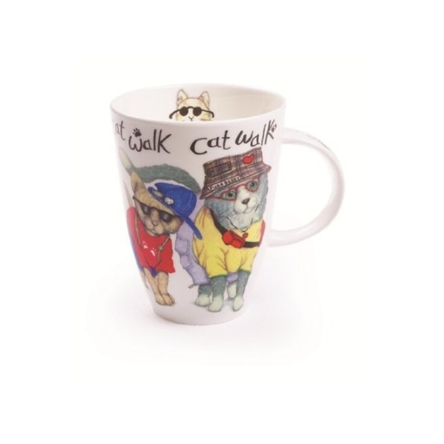 Animal Fashion Cat Louise Mug, Set of 2