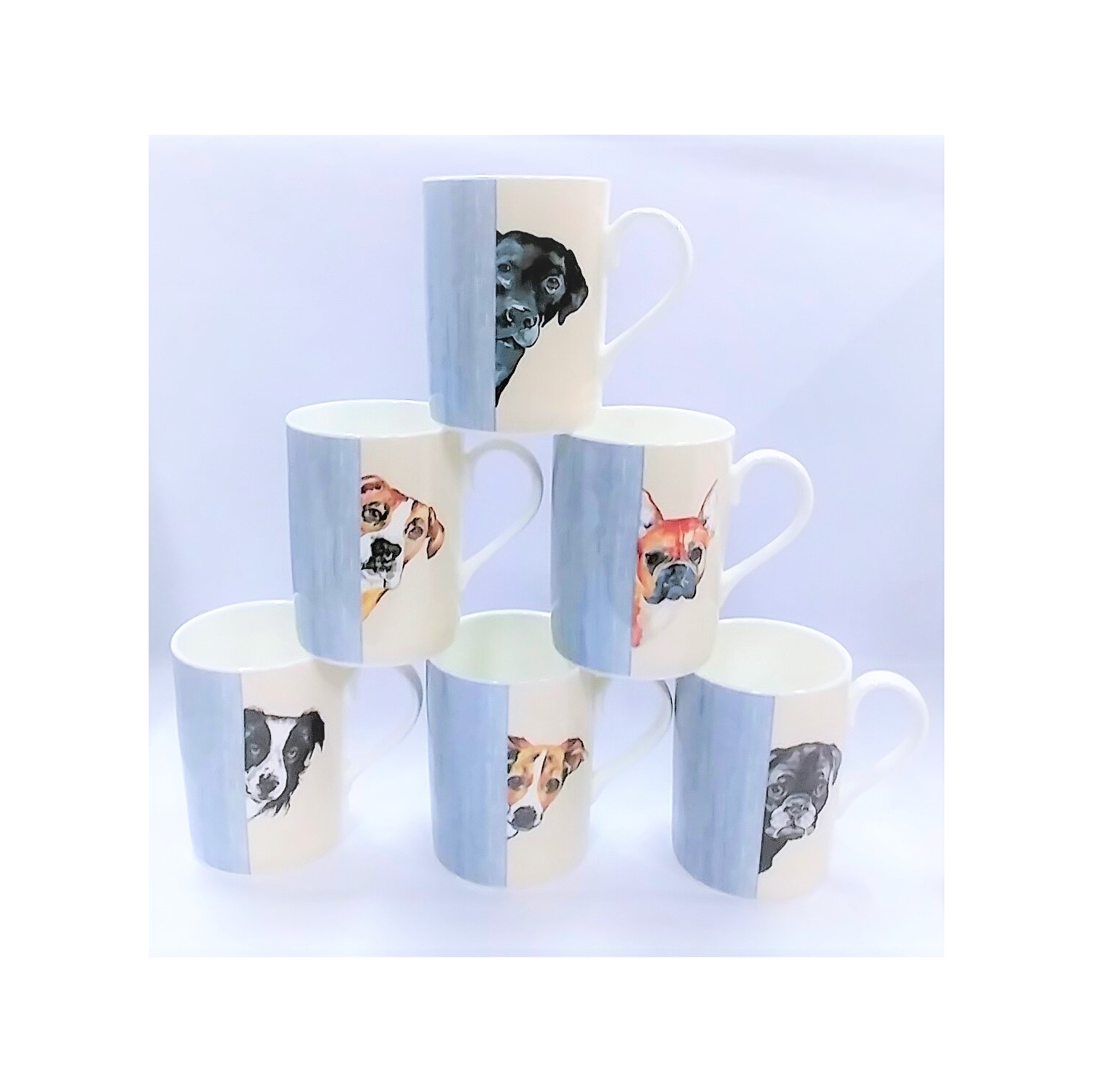 LUCY TASSE-CHIEN À TRAVERS LA PORTE, ENSEMBLE DE 6