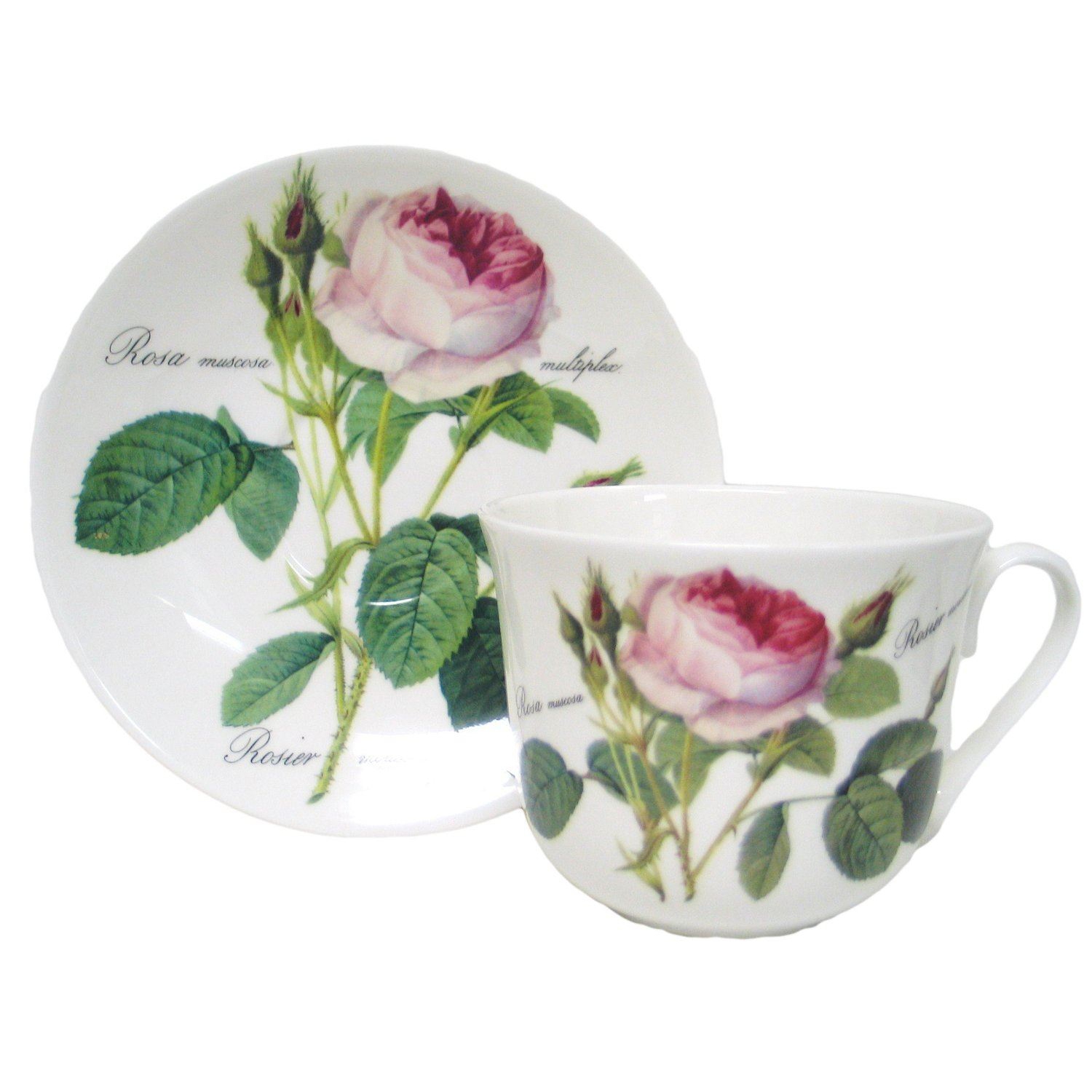 ENSEMBLE DE 2 TASSES À THÉ et SOUCOUPES - ROUGE.ROSE