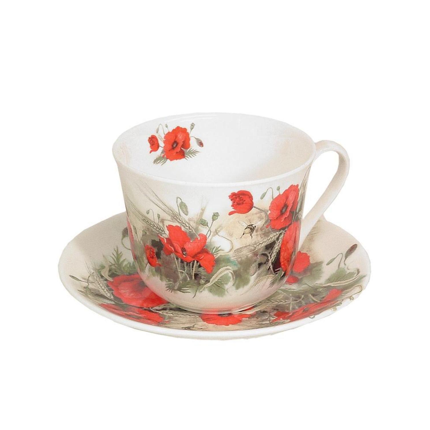 Breakfast Cups & Saucers - Poppy