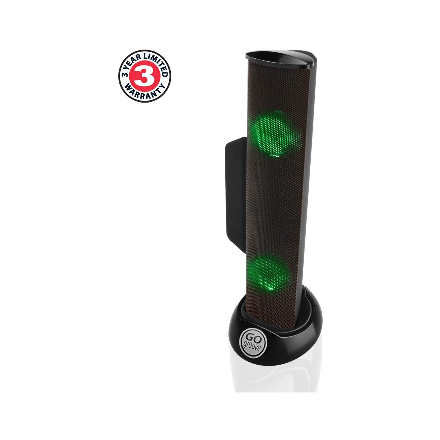 GOgroove SonaVERSE LED Speaker for Laptop Computer - USB Powered Clip-On Sound Bar with Mini Portable External Speaker Design for Monitor, Back