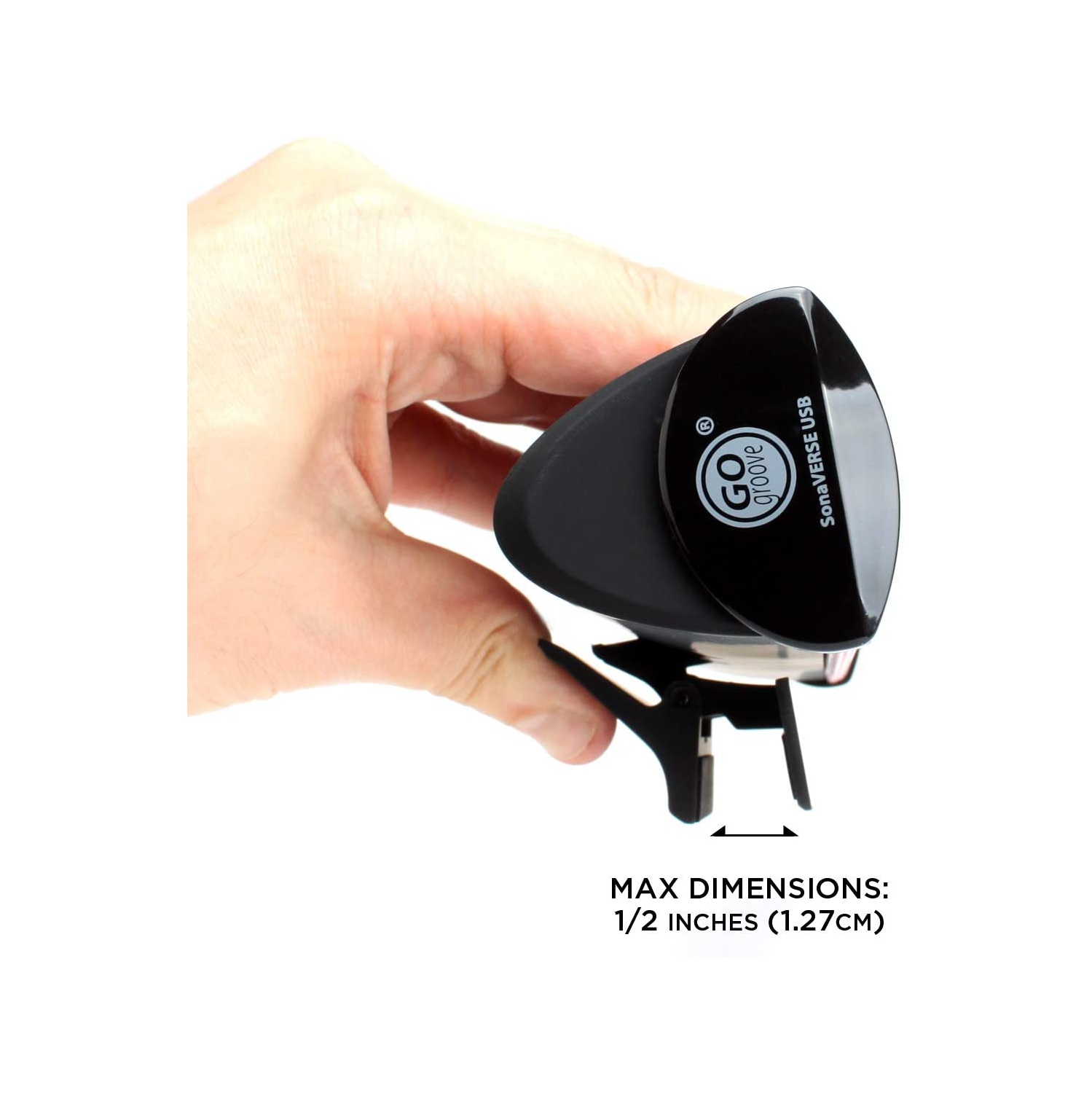 GOgroove SonaVERSE LED Speaker for Laptop Computer - USB Powered Clip-On Sound Bar with Mini Portable External Speaker Design for Monitor, Back