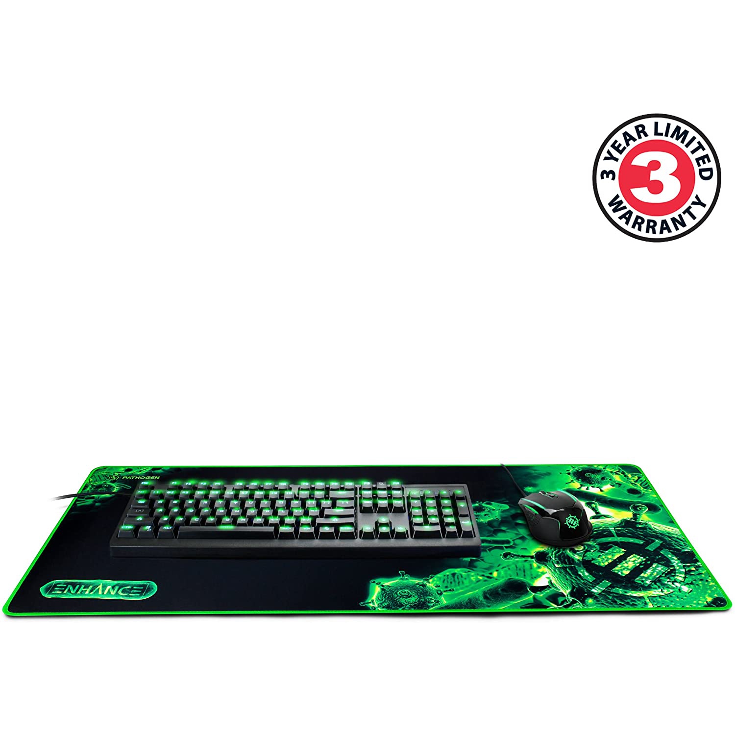 ENHANCE Extended Large Gaming Mouse Pad - XL Mouse Mat Anti-Fray Stitching for Professional Esports with Low-Friction Tracking Surface and Non-Slip