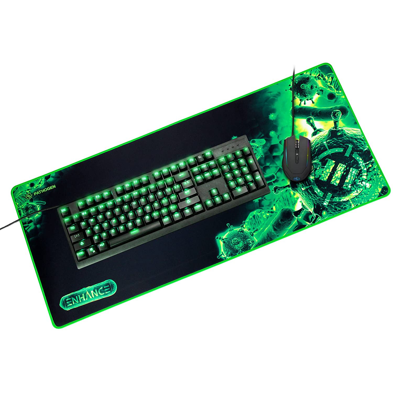 ENHANCE Extended Large Gaming Mouse Pad - XL Mouse Mat Anti-Fray Stitching for Professional Esports with Low-Friction Tracking Surface and Non-Slip