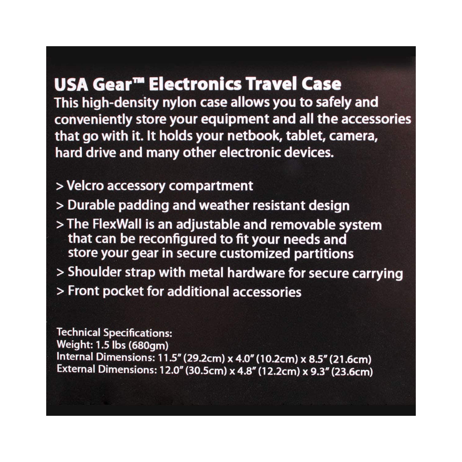 USA Gear Mini projecteur S7 Pro Portable Sac de transport avec rangement pour accessoires Compatible avec les petits projecteurs LED de Vankyo, DR.