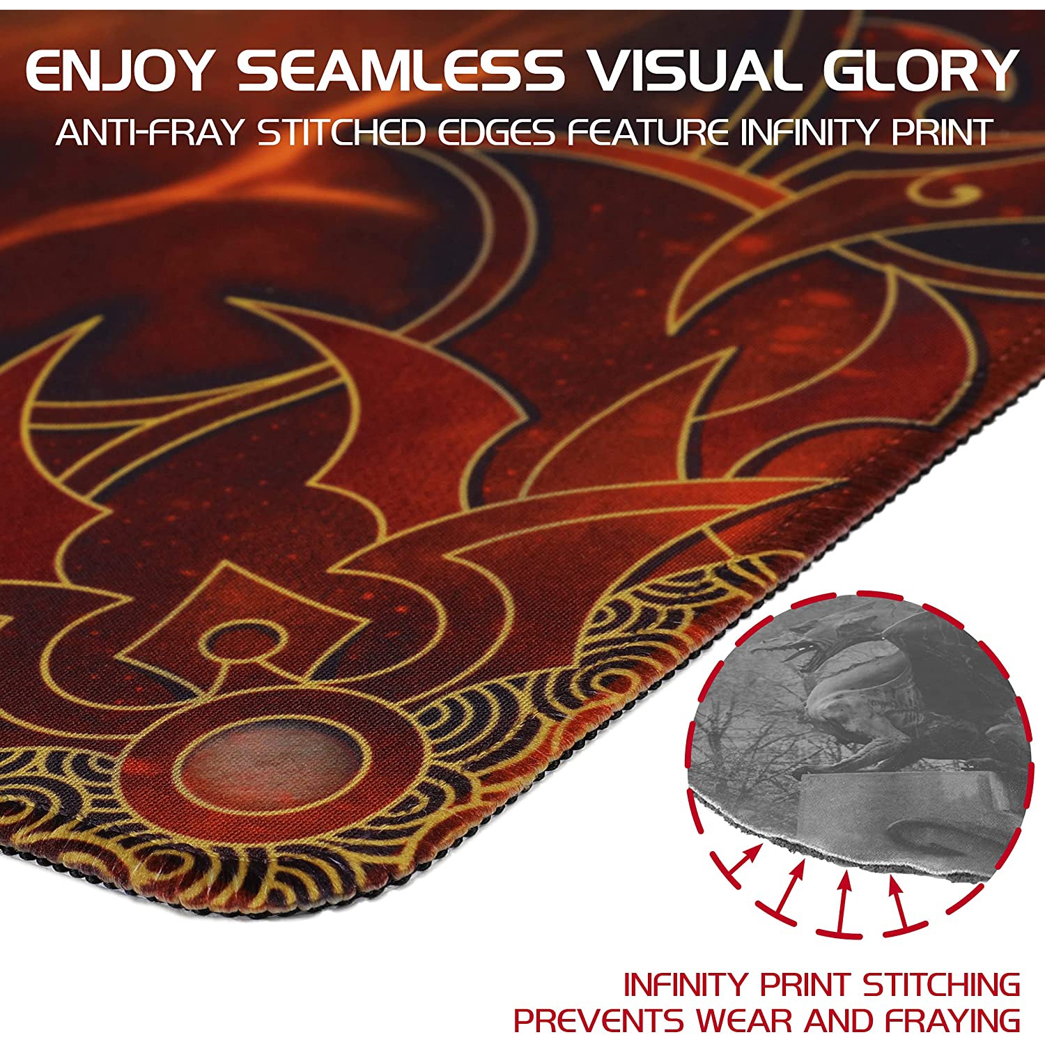 ENHANCE TCG Tapis de jeu avec bords cousus, surface lisse et pochette de voyage avec cordon de serrage, compatible avec MTG, YuGiOh, Pokémon,