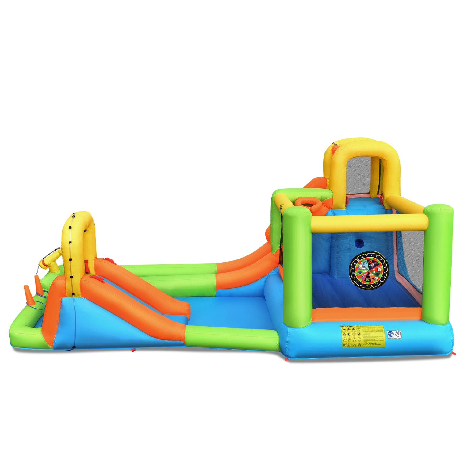Topbuy Inflatable Bounce House Water Park with Double Slides