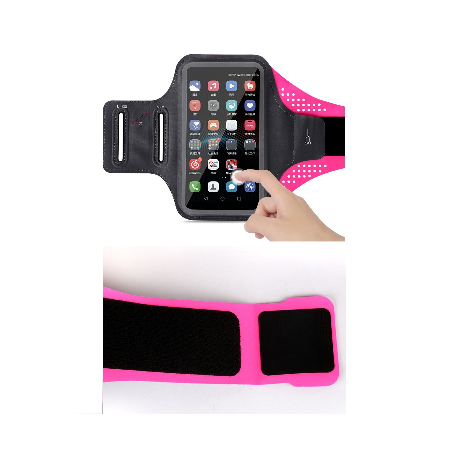 Topsave Universal jusqu'à 6,7 pouces de gymnase extérieur brassons de brassard étanches, légers, minces, résistants à l'orange gris