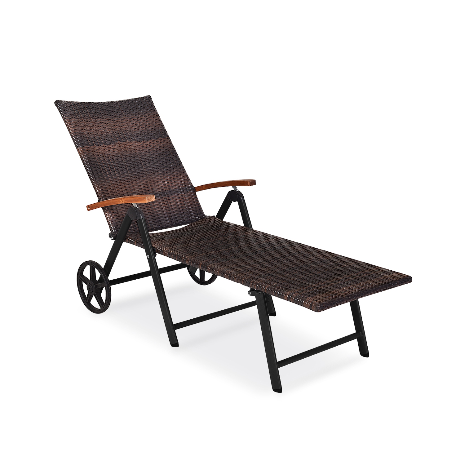 Patiojoy 2PCS Foldable Beach Sling Chair with 7 Adjustable Positions&Cushion Indoor Living Room Chaise Lounge Red