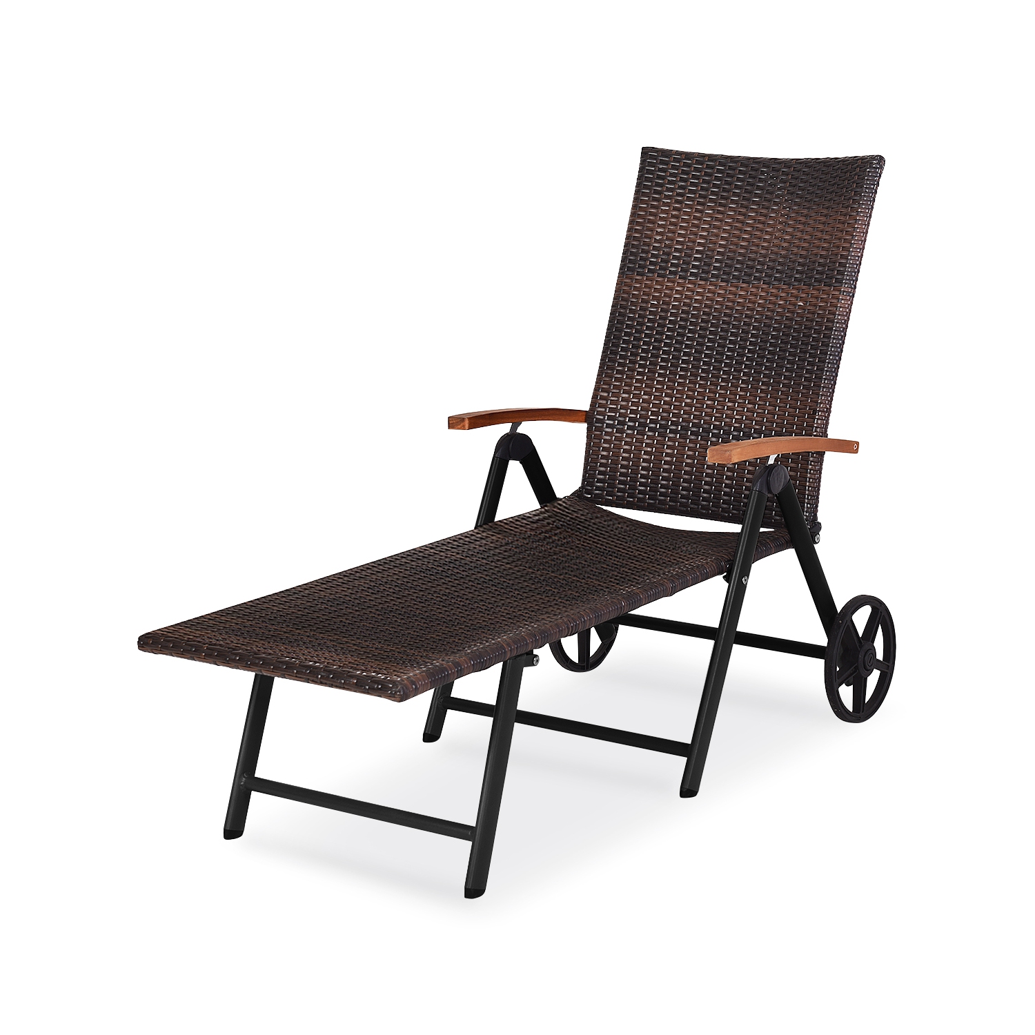 Patiojoy 2PCS Foldable Beach Sling Chair with 7 Adjustable Positions&Cushion Indoor Living Room Chaise Lounge Red