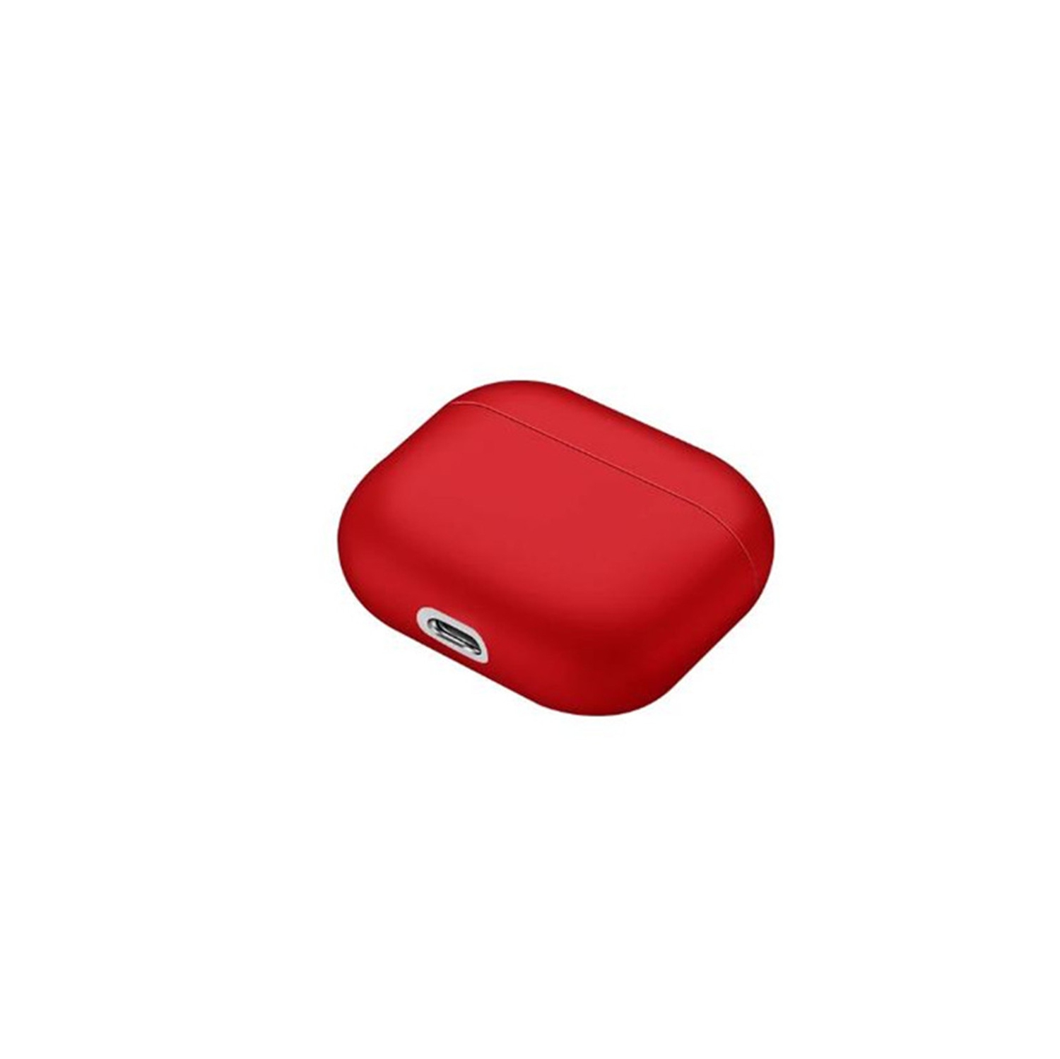 [CS] AirPods Case Silicone Thin Soft Skin Non-Slip Protective Cover with Key Chain for Apple AirPods 3 3rd Gen., Red