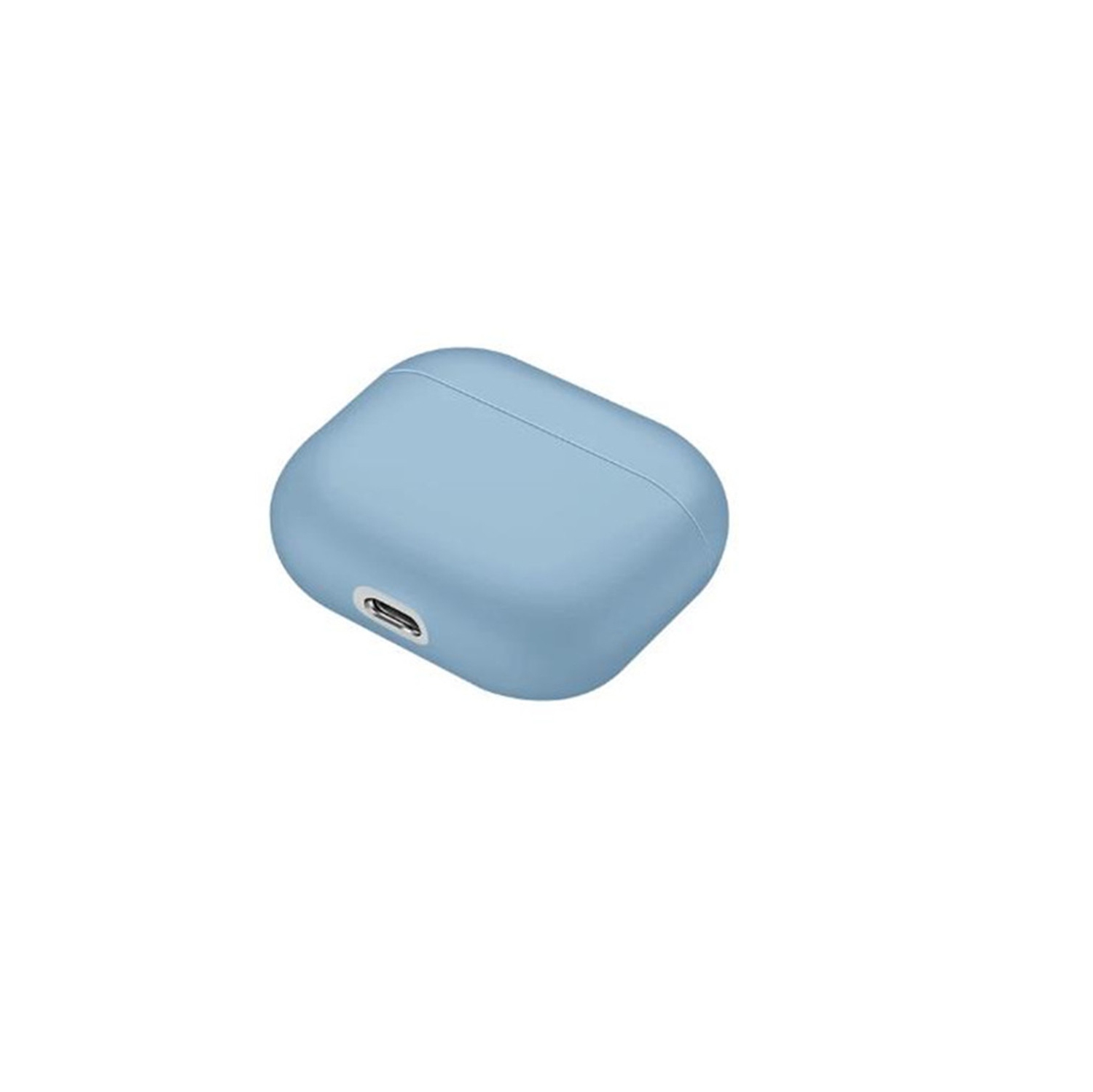 [CS] AirPods Case Silicone Thin Soft Skin Non-Slip Protective Cover with Key Chain for Apple AirPods 3 3rd Gen., Light Blue
