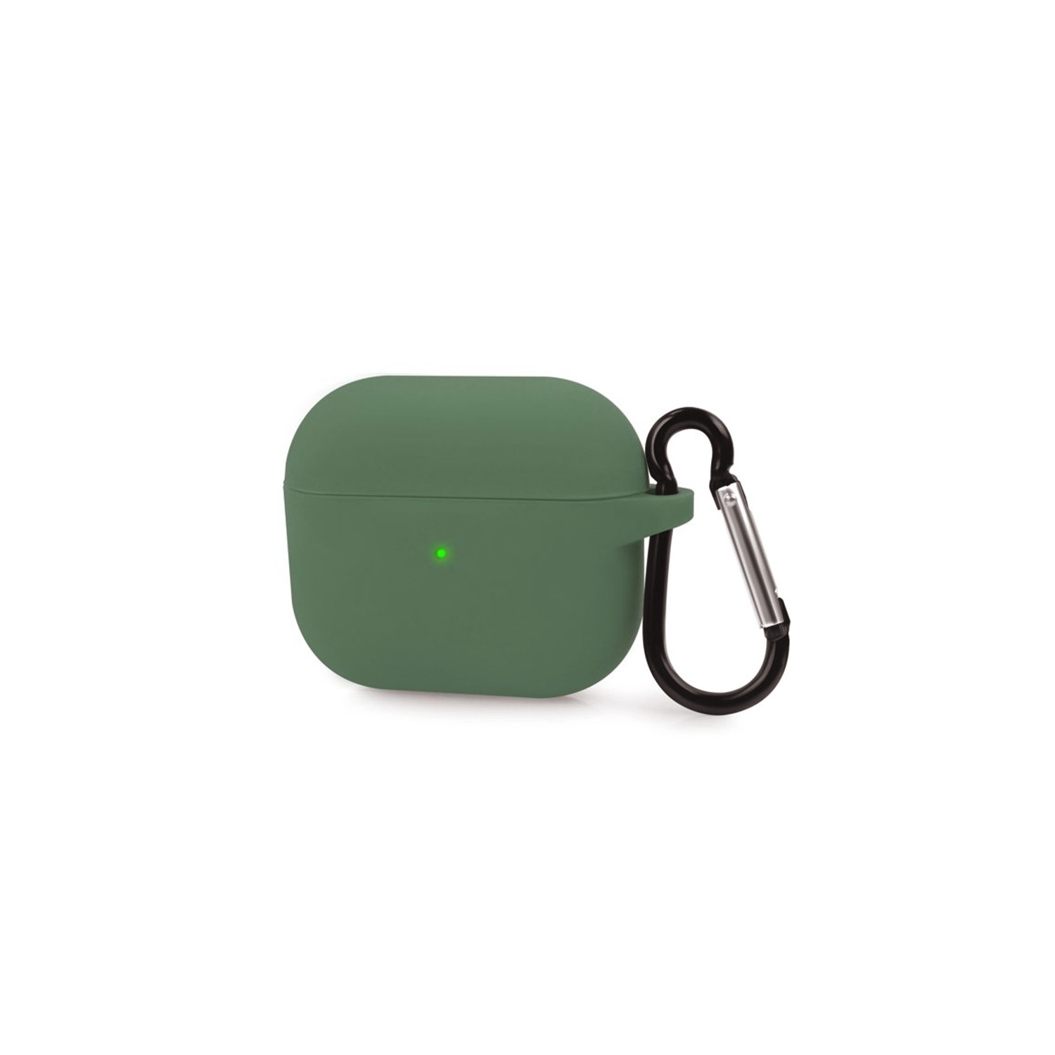 [CS] Étui AirPods Étui en silicone mince et souple; Étui protecteur antidérapant avec porte-clés pour Apple AirPods 3 3ᵉ gén., vert chasseur