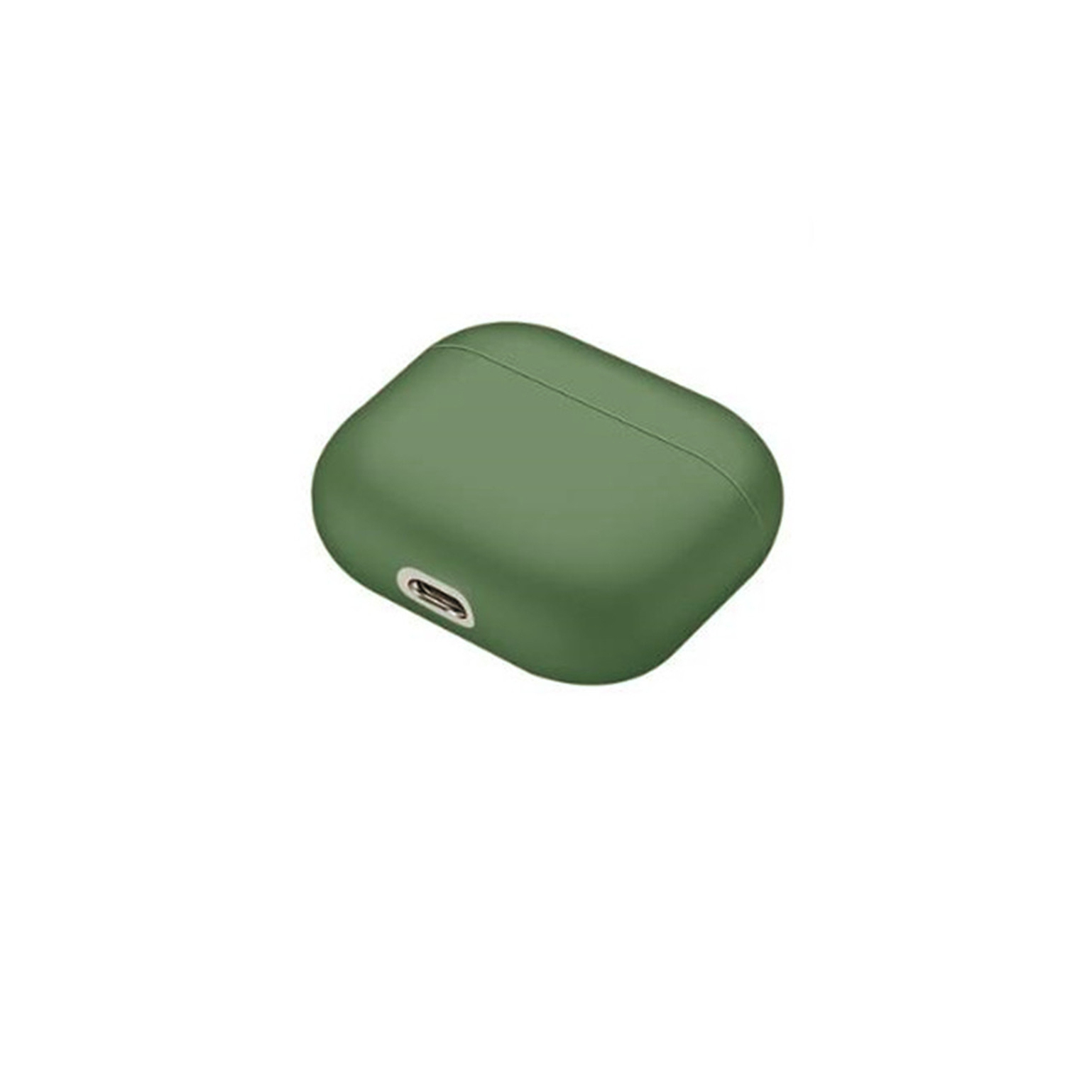 [CS] Étui AirPods Étui en silicone mince et souple; Étui protecteur antidérapant avec porte-clés pour Apple AirPods 3 3ᵉ gén., vert chasseur