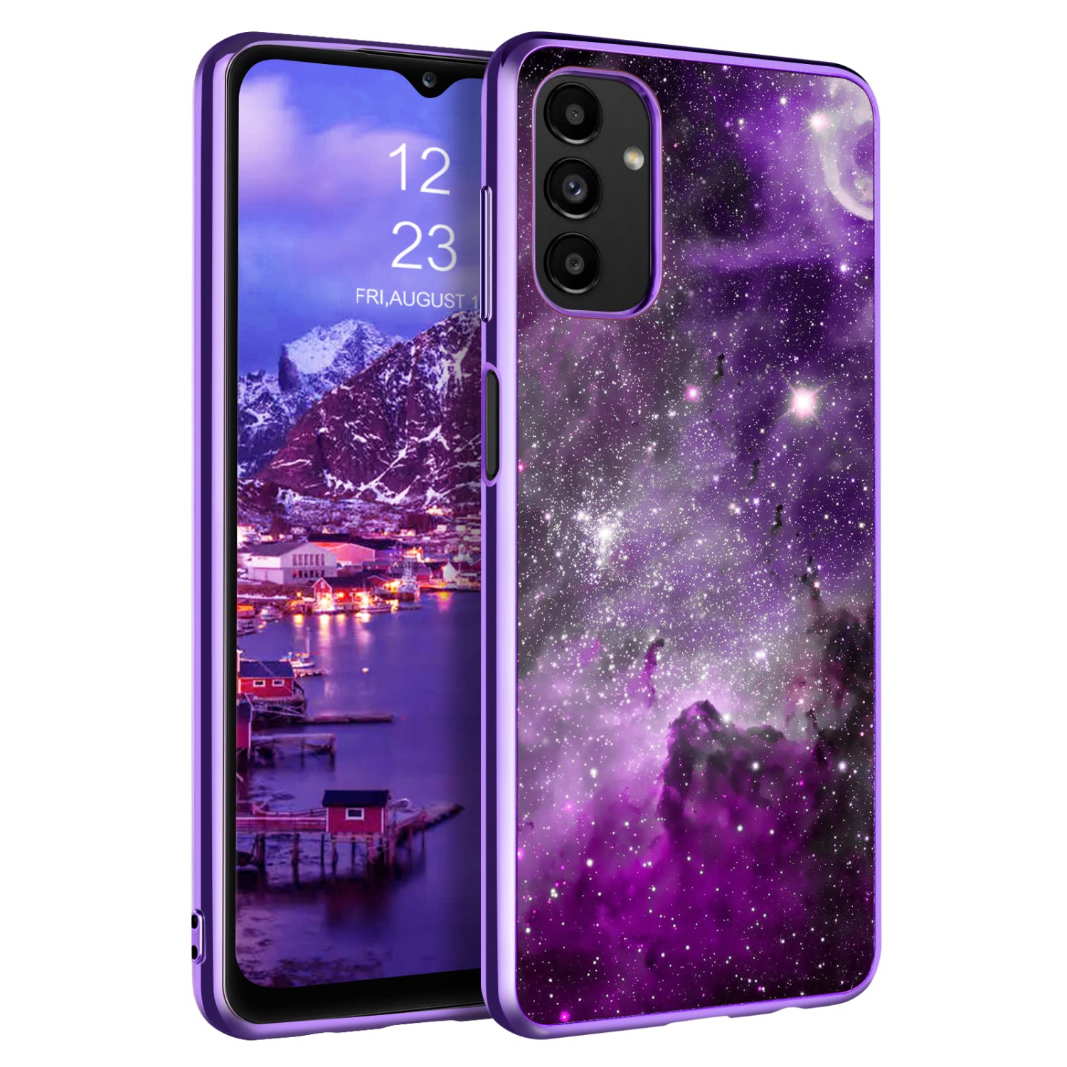 Samsung A13 Case| GaoBao Nebula Slim Glow in The Dark Shockproof Hybrid Hard PC Soft TPU Bumper Protective Space Nebula Patt