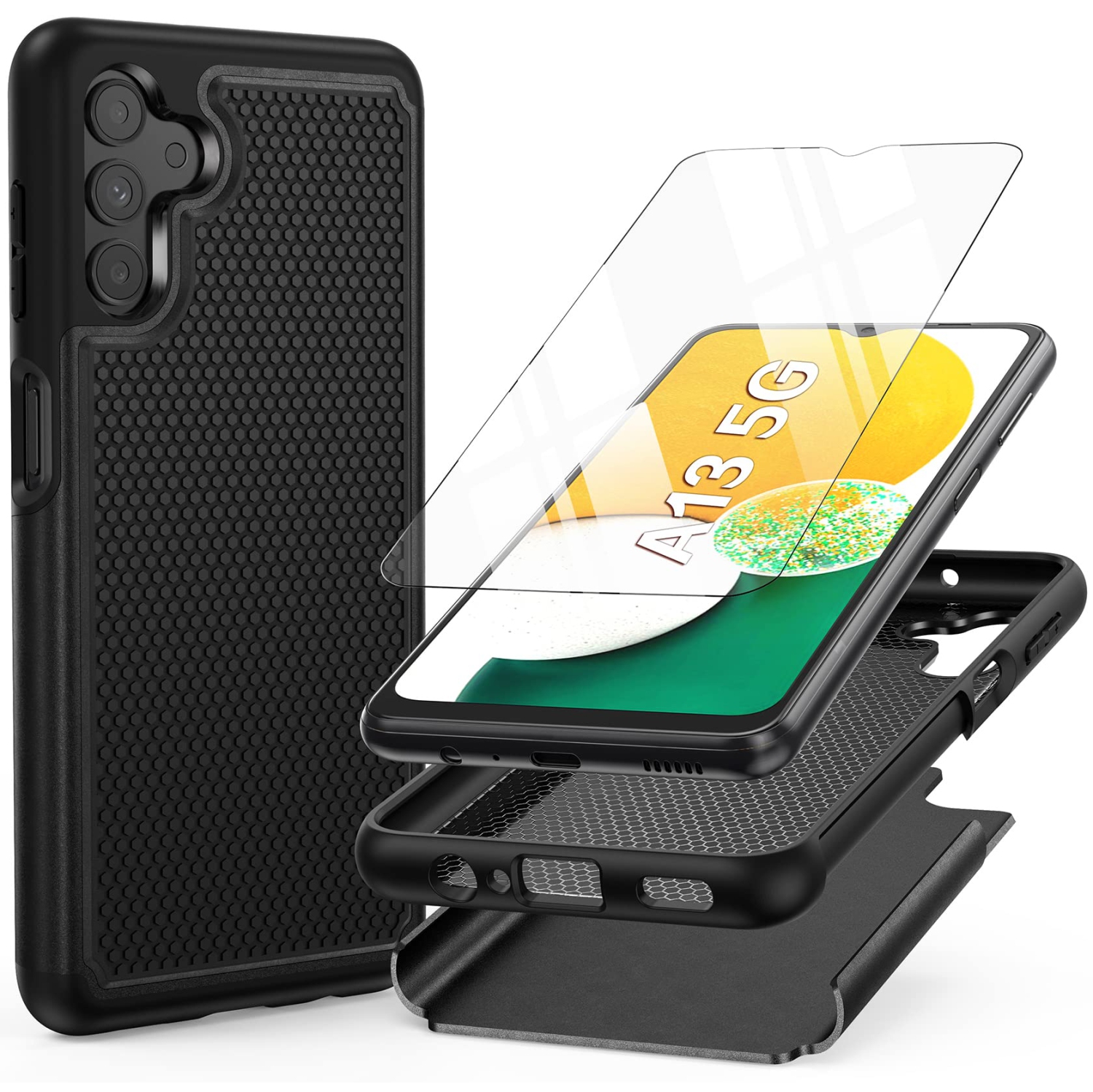 for Samsung Galaxy A13 5G Case: Military-Grade Drop Proof Case | Dual-Layer Rugged Shockproof Protective Phone Case with Mat