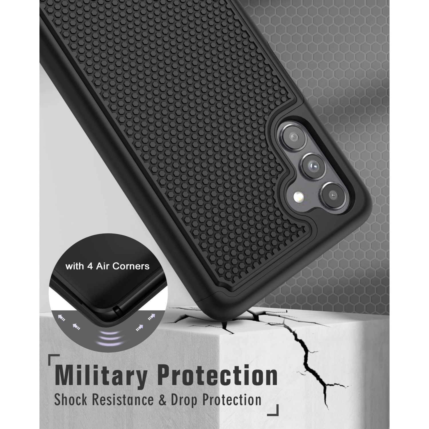 for Samsung Galaxy A13 5G Case: Military-Grade Drop Proof Case | Dual-Layer Rugged Shockproof Protective Phone Case with Mat