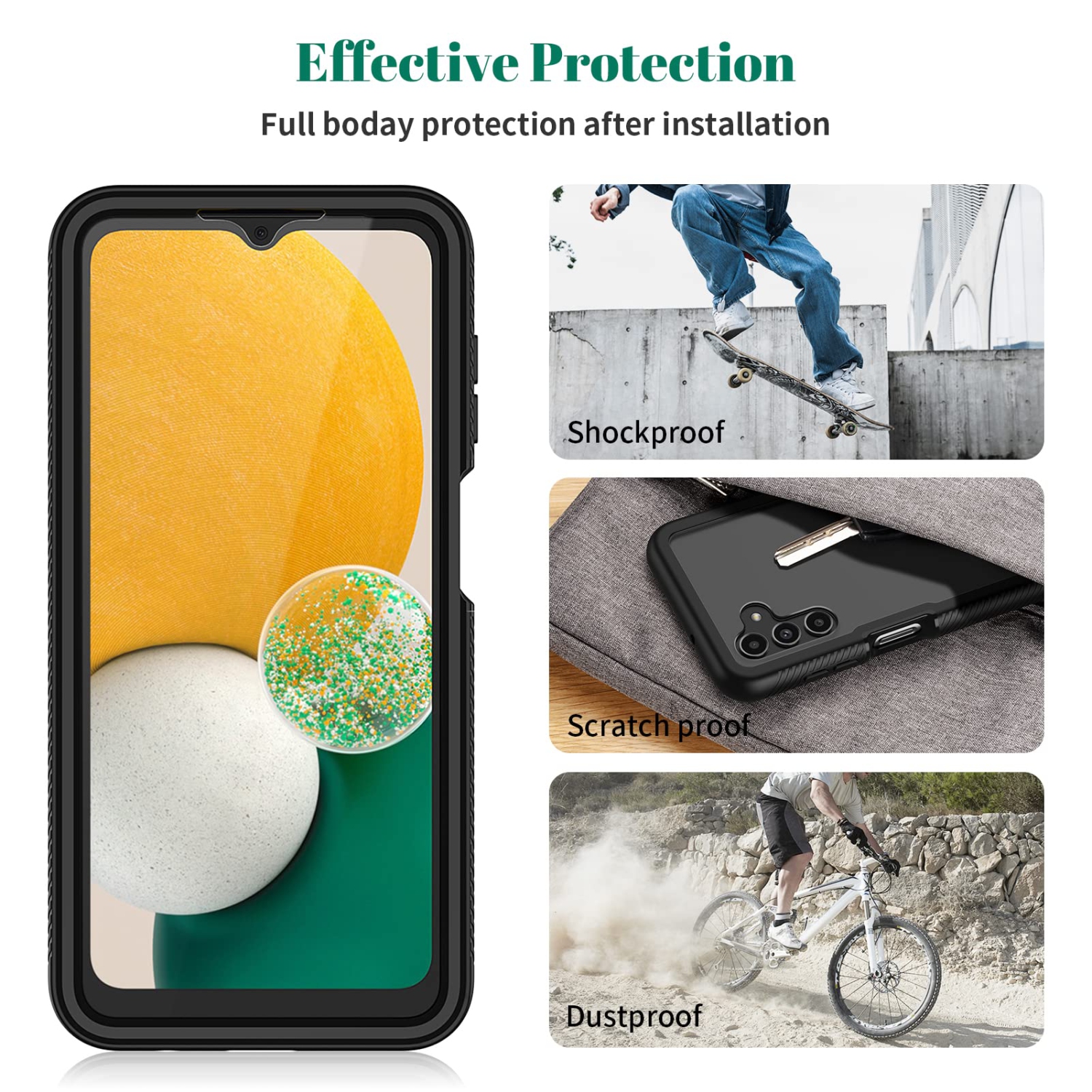 seacosmo Samsung A13 5G Case, Built-in Screen Protector Full Body Galaxy A13 5G Case Shockproof Protective Clear Bumper Ph