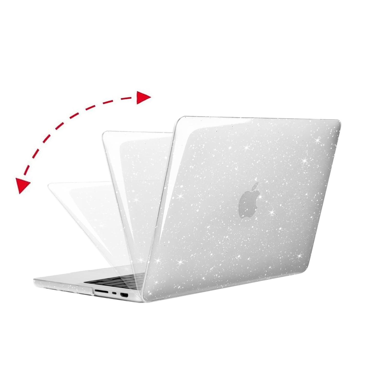 MOSISO Compatible with MacBook Pro 14 inch Case 2021 2022 Release A2442 with M1 Pro/Max Chip Touch ID, Sparkly Glitter Plast