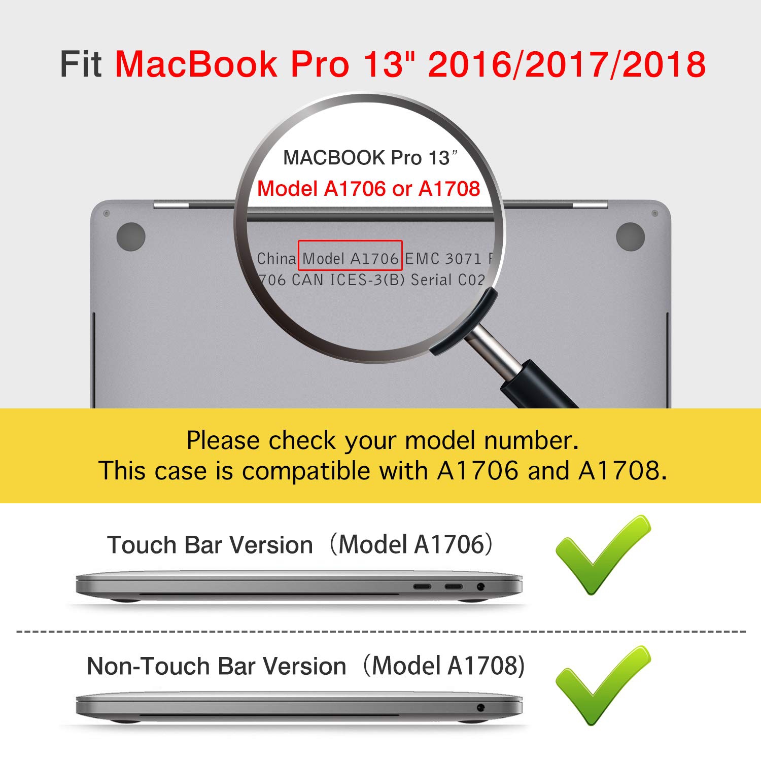 MoKo Case Fit MacBook Pro 13 2016-2020 M1 Chip Released A2289/A2251/A1989/A1706/A1708, Hard Shell Case Slim PC Protective Co