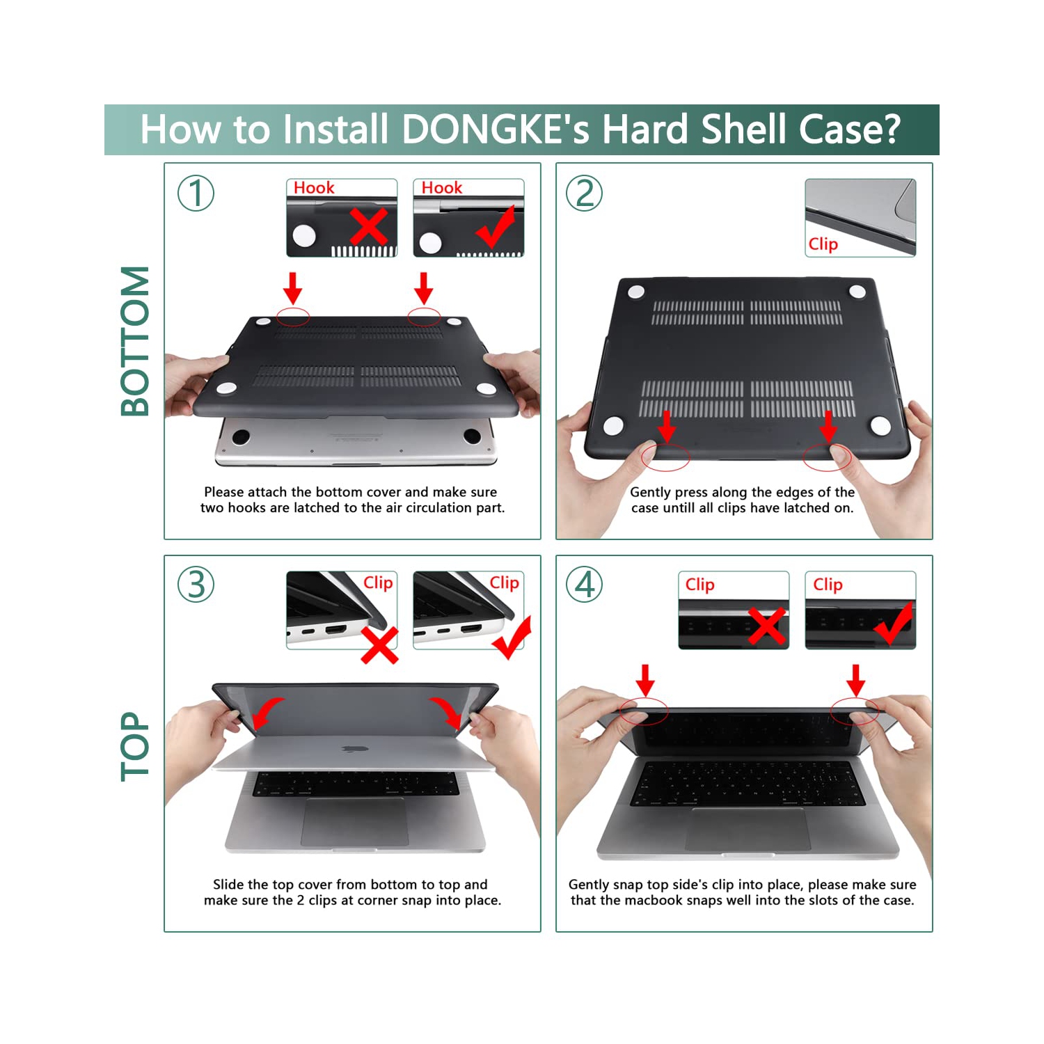 DONGKE MacBook Pro 16 inch Case 2022 2021 Release Model: A2485 M1 Pro/Max, Plastic Hard Shell Case with Keyboard Cover & Scr