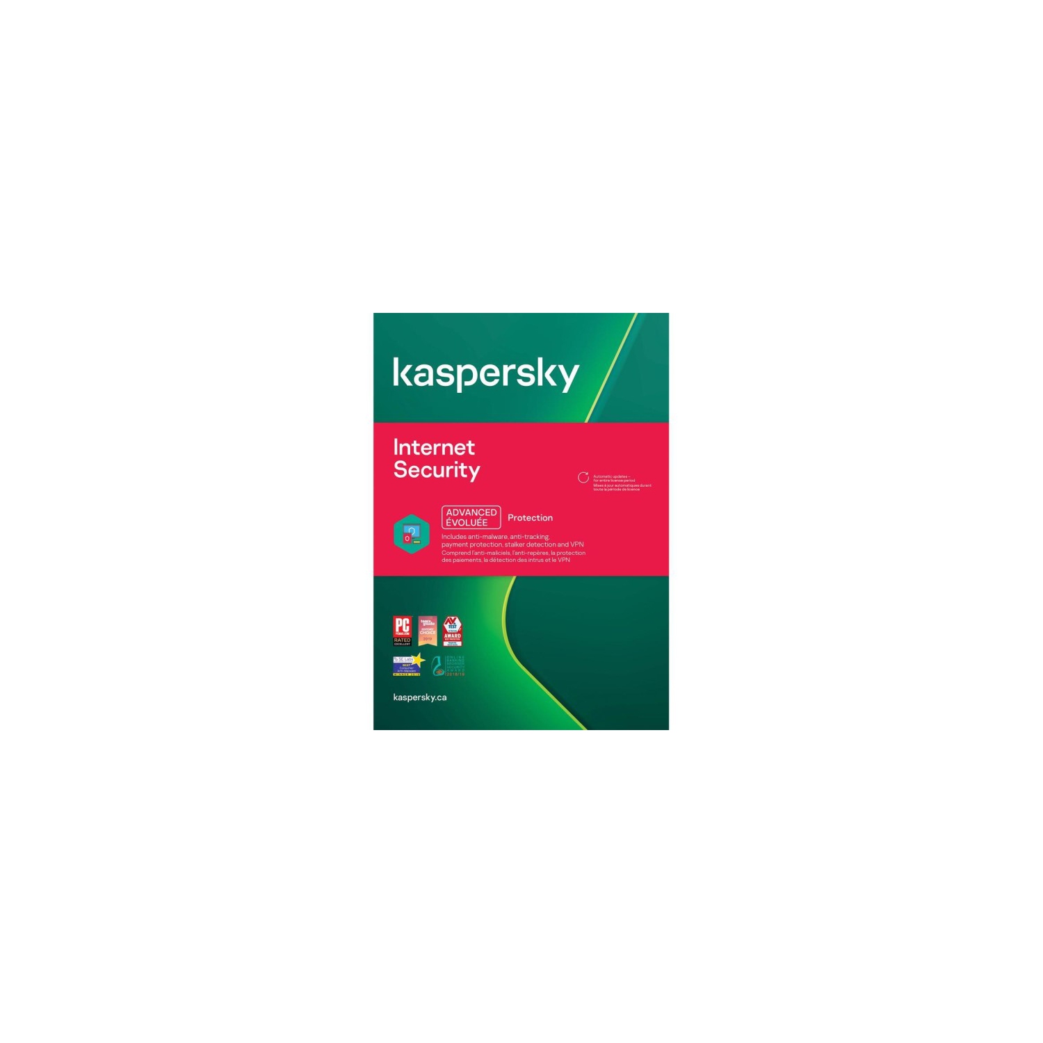 Kaspersky Internet Security 3-User 12 Month Bilingual(KEY CARD ONLY)(FREE SHIPPING)