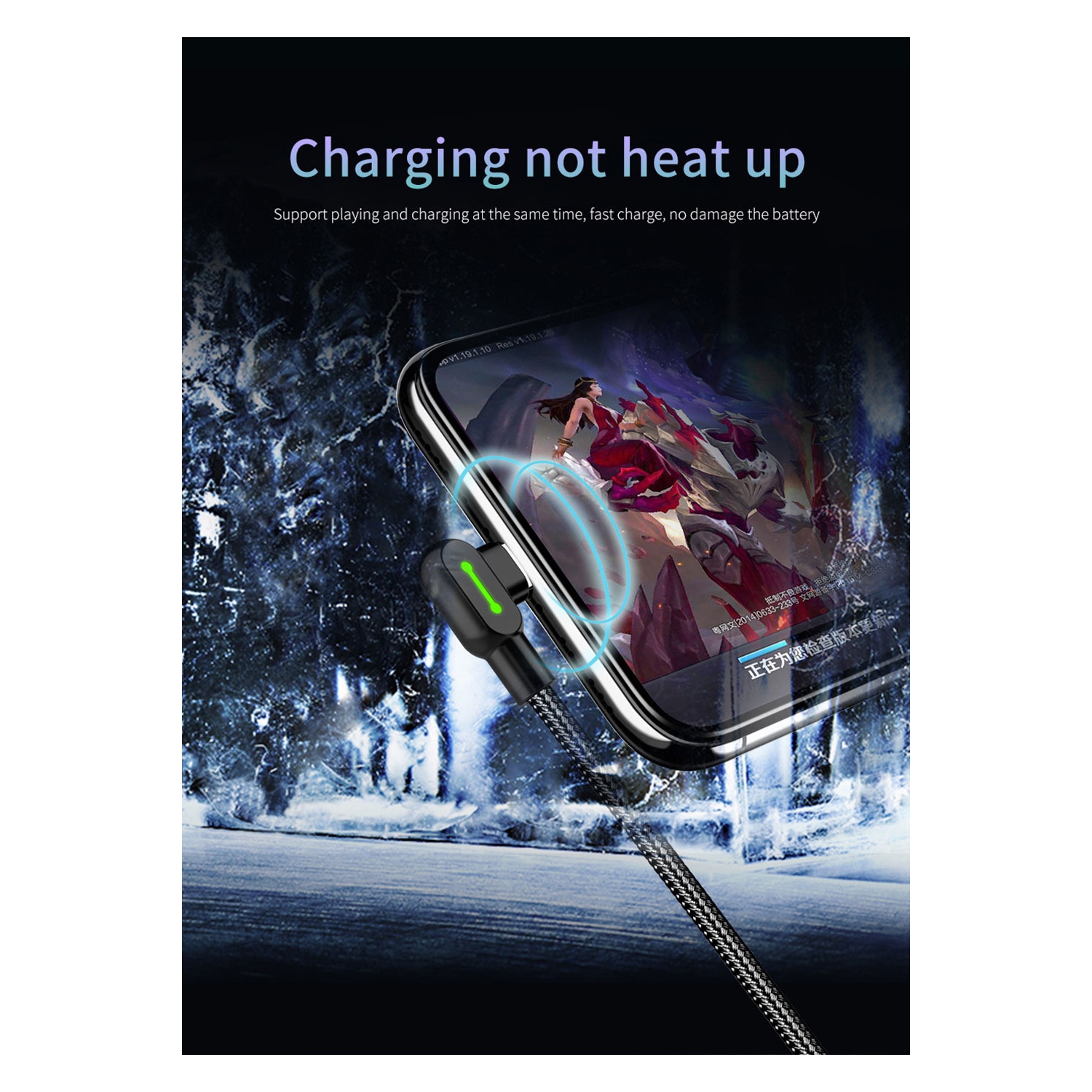 [3 Pack] Mcdodo USB-A to Lightning Fast Charging Cable USB 90 Degree Right Angle Gaming LED Nylon Braided for iPhone14 iPhone 13/Pad/Pod