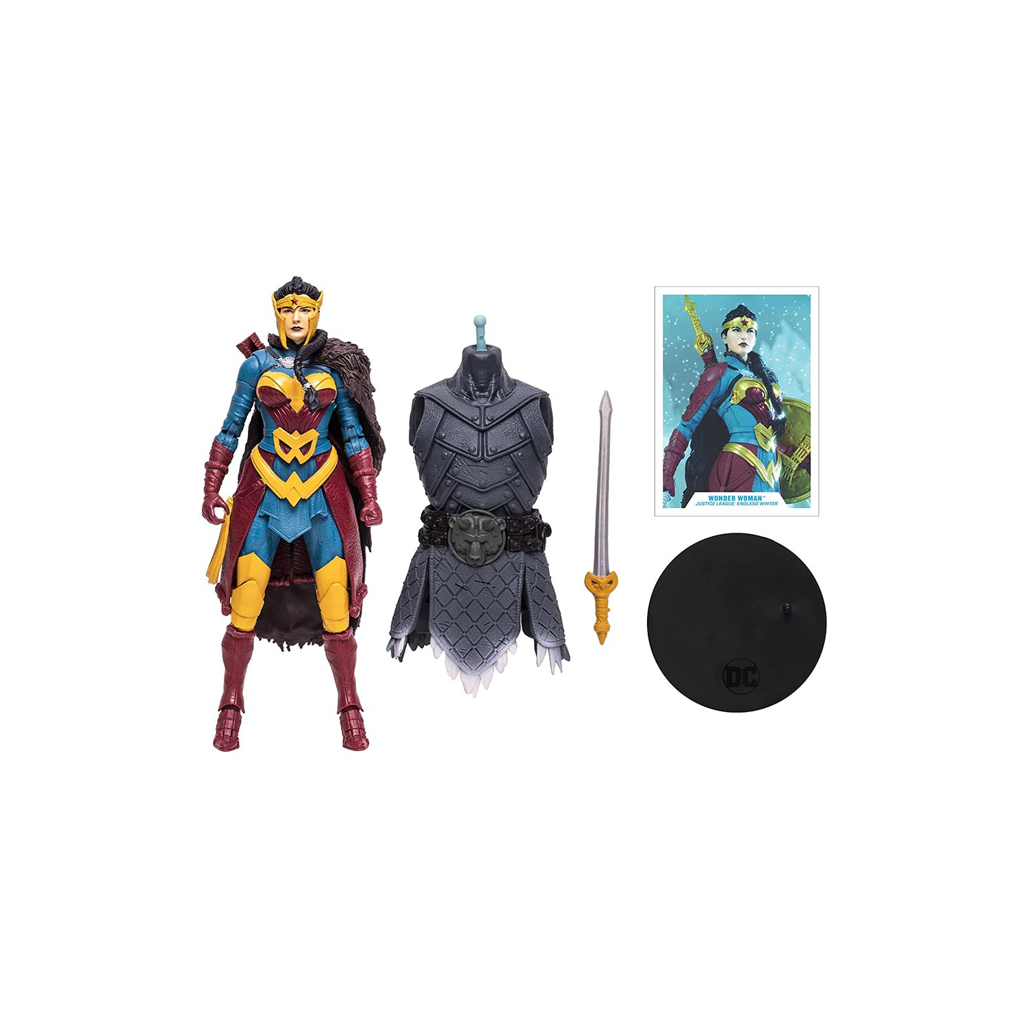 DC Multiverse Comic 7 Inch Action Figure Endless Winter BAF Frost King - Wonder Woman