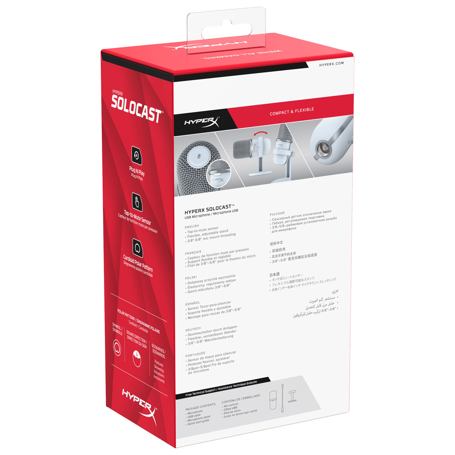 HyperX SoloCast Gaming USB Condenser Microphone - White