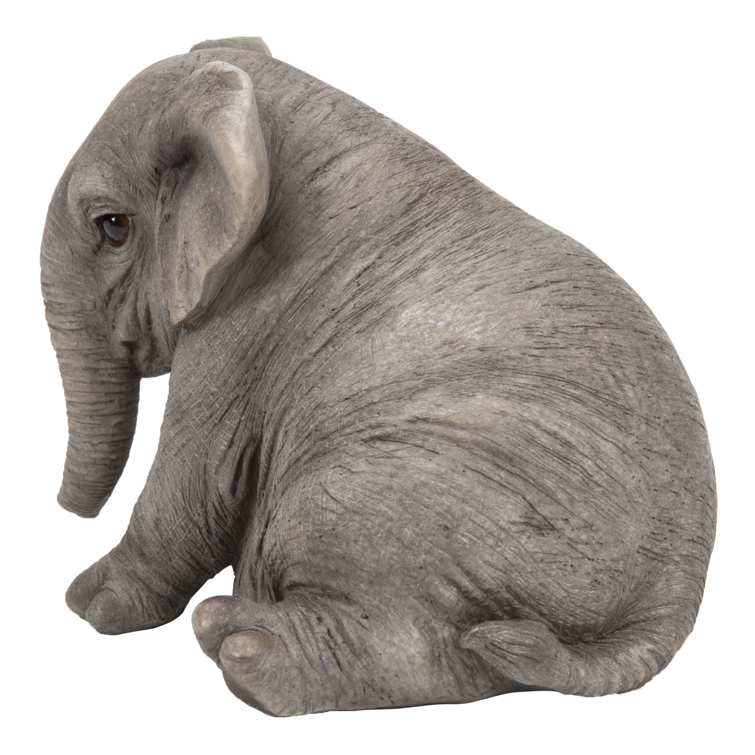 Hi-Line Gift Ltd Trunk Up Elephant Sitting with Baby Statue