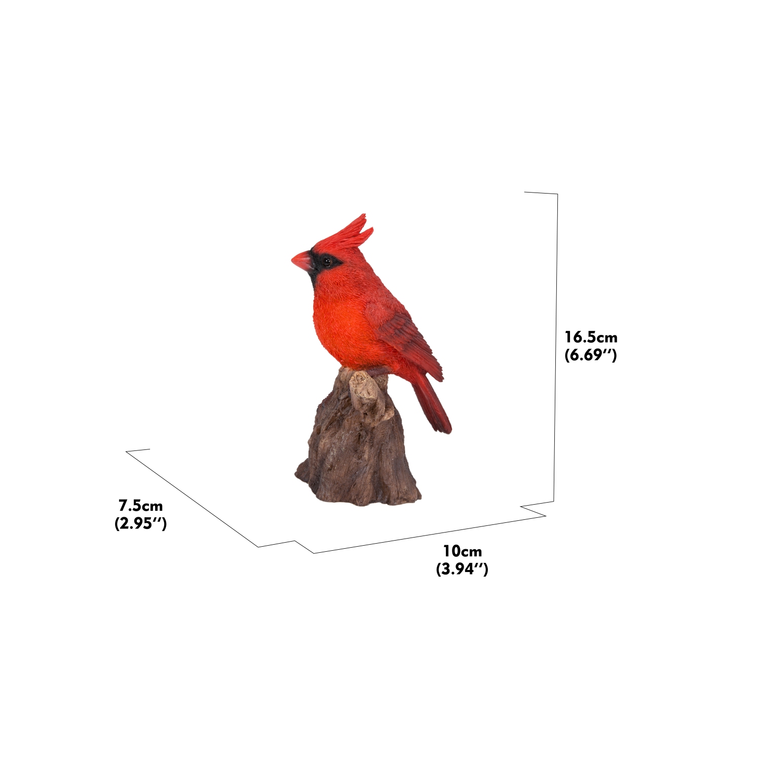 Hi-Line Gift Ltd Motion Activated Singing Cardinal Standing On Stump